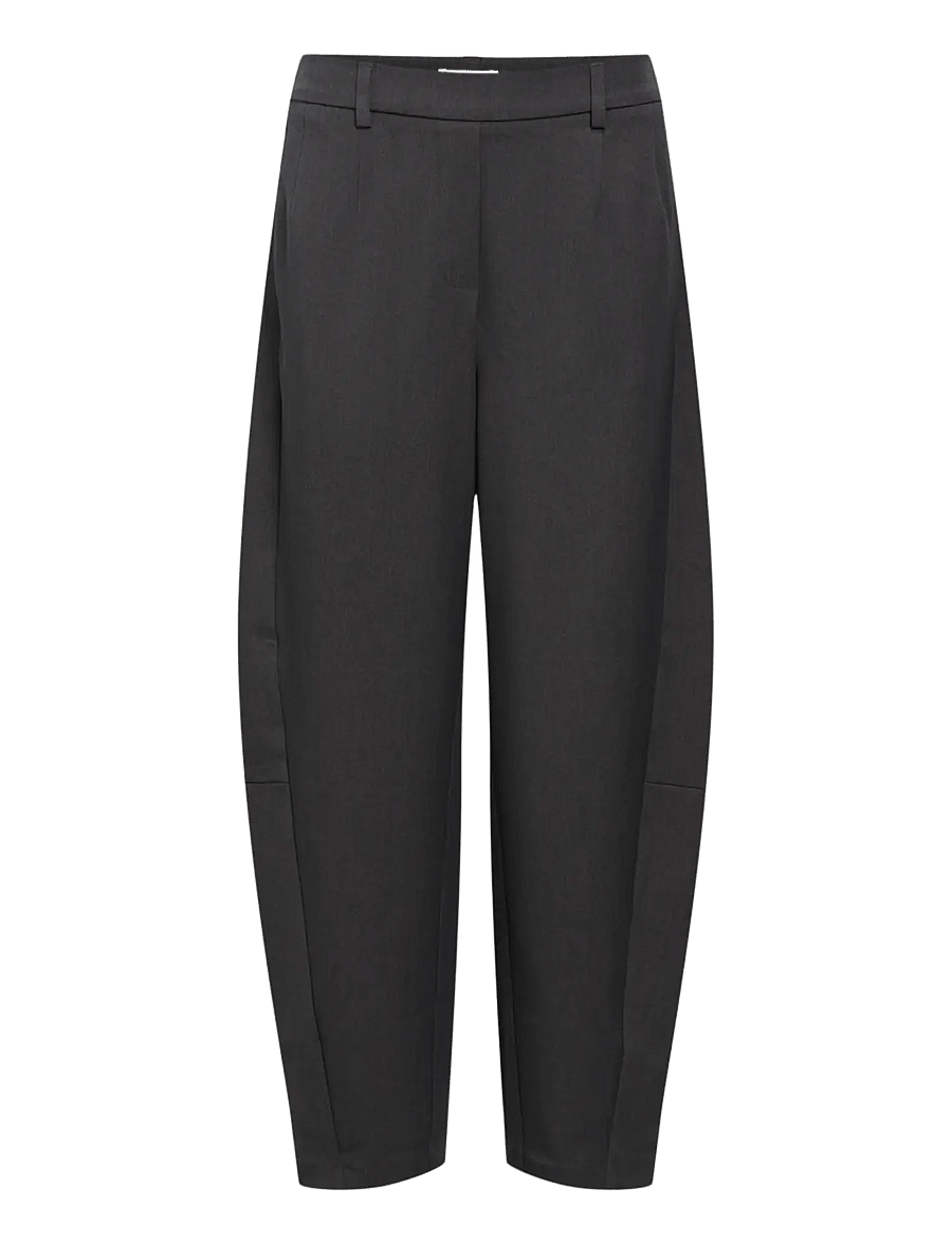 Object - OBJLISA HW ANKLE BARREL PANT NOOS - hosen mit geradem bein - medium grey melange - 0