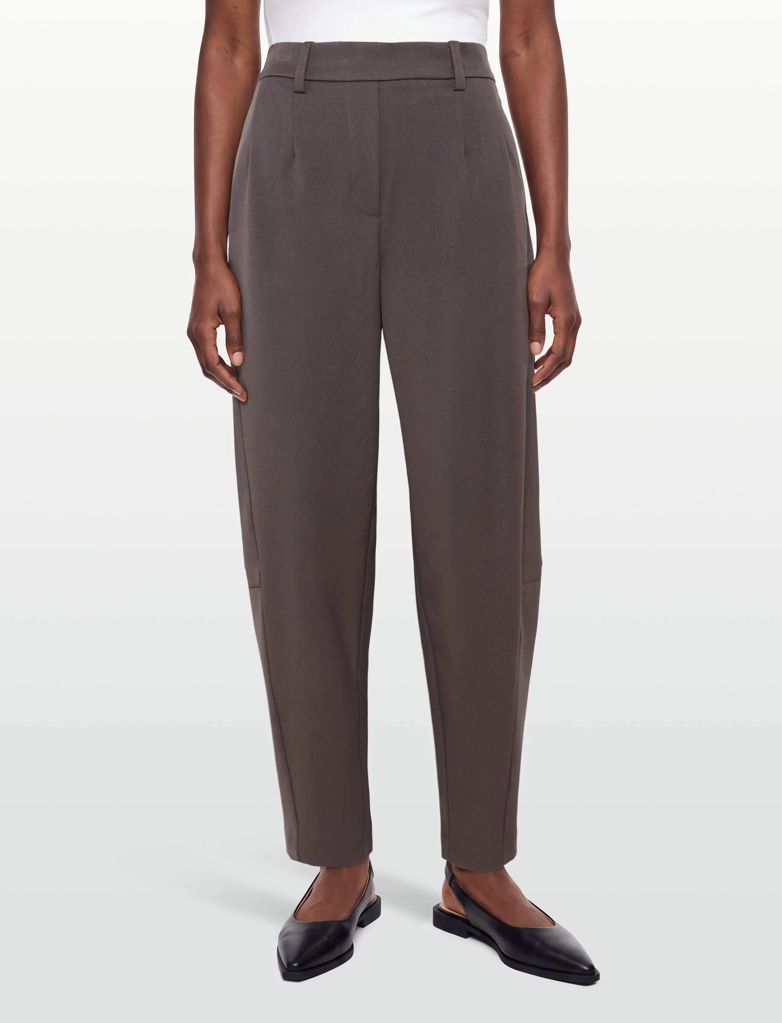 Object - OBJLISA HW ANKLE BARREL PANT NOOS - barrelbyxor - seal brown - 3