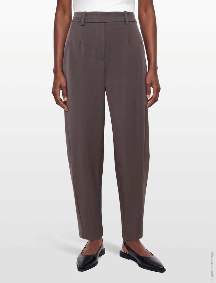 Object - OBJLISA HW ANKLE BARREL PANT NOOS - barrelbyxor - seal brown - 3