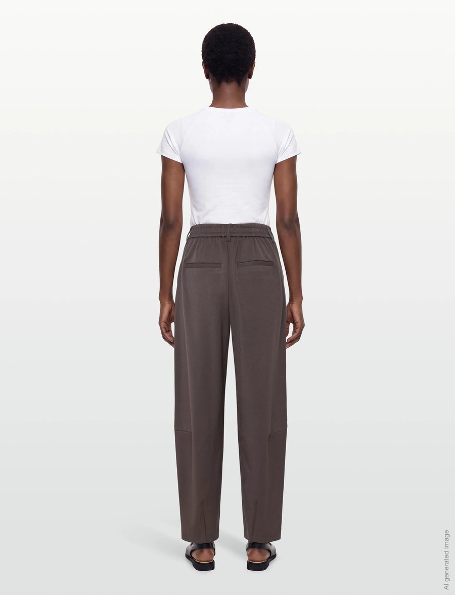 Object - OBJLISA HW ANKLE BARREL PANT NOOS - barrelbyxor - seal brown - 4