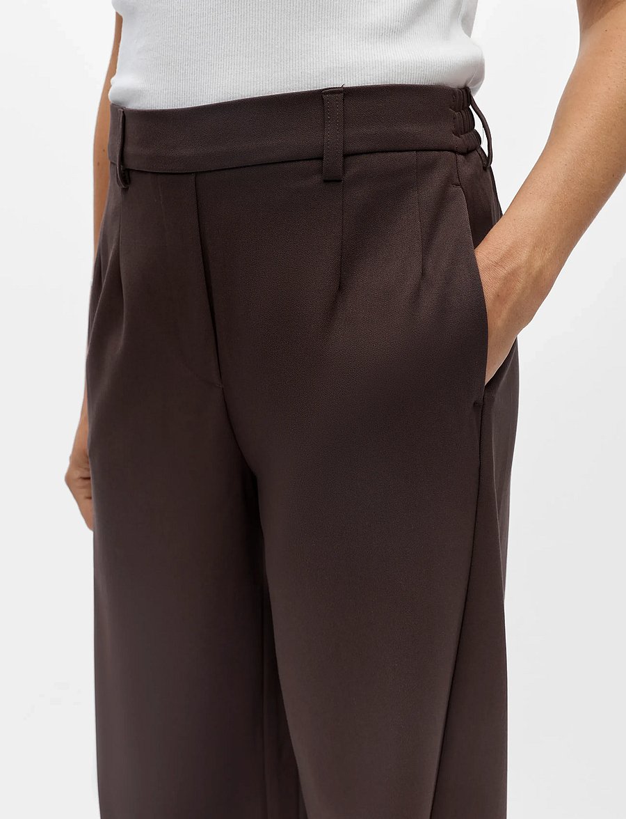 Object - OBJLISA HW ANKLE BARREL PANT NOOS - barrel-püksid - seal brown - 4