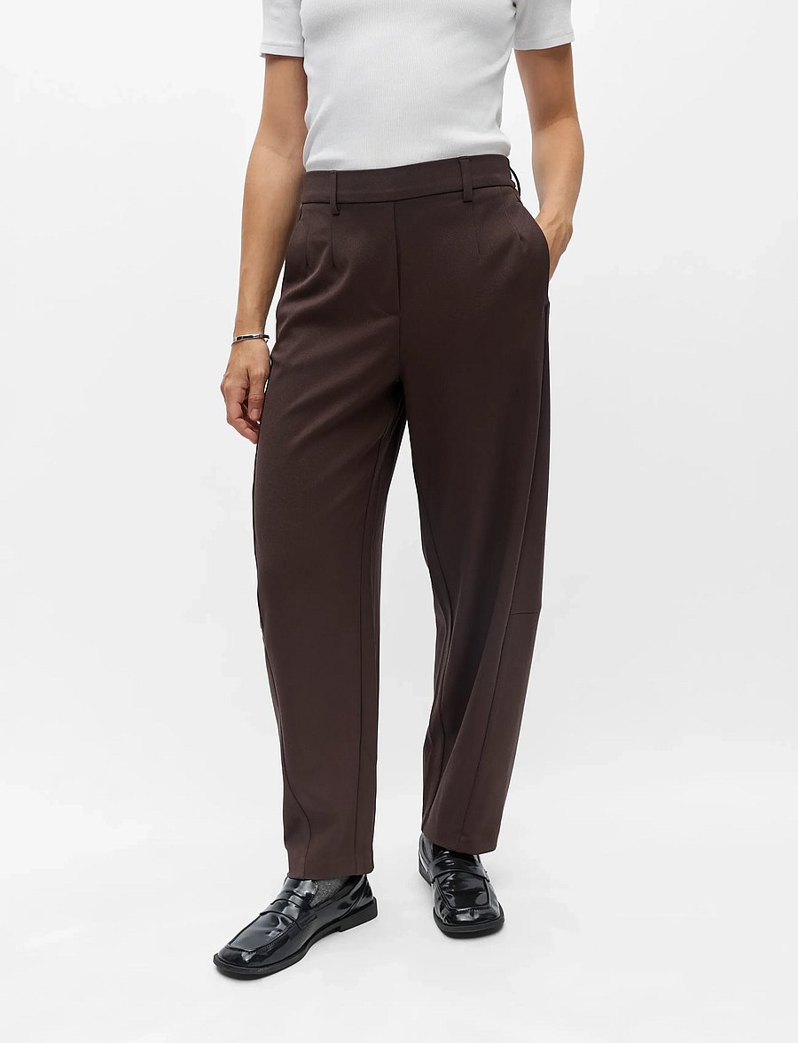 Object - OBJLISA HW ANKLE BARREL PANT NOOS - barrel-püksid - seal brown - 5