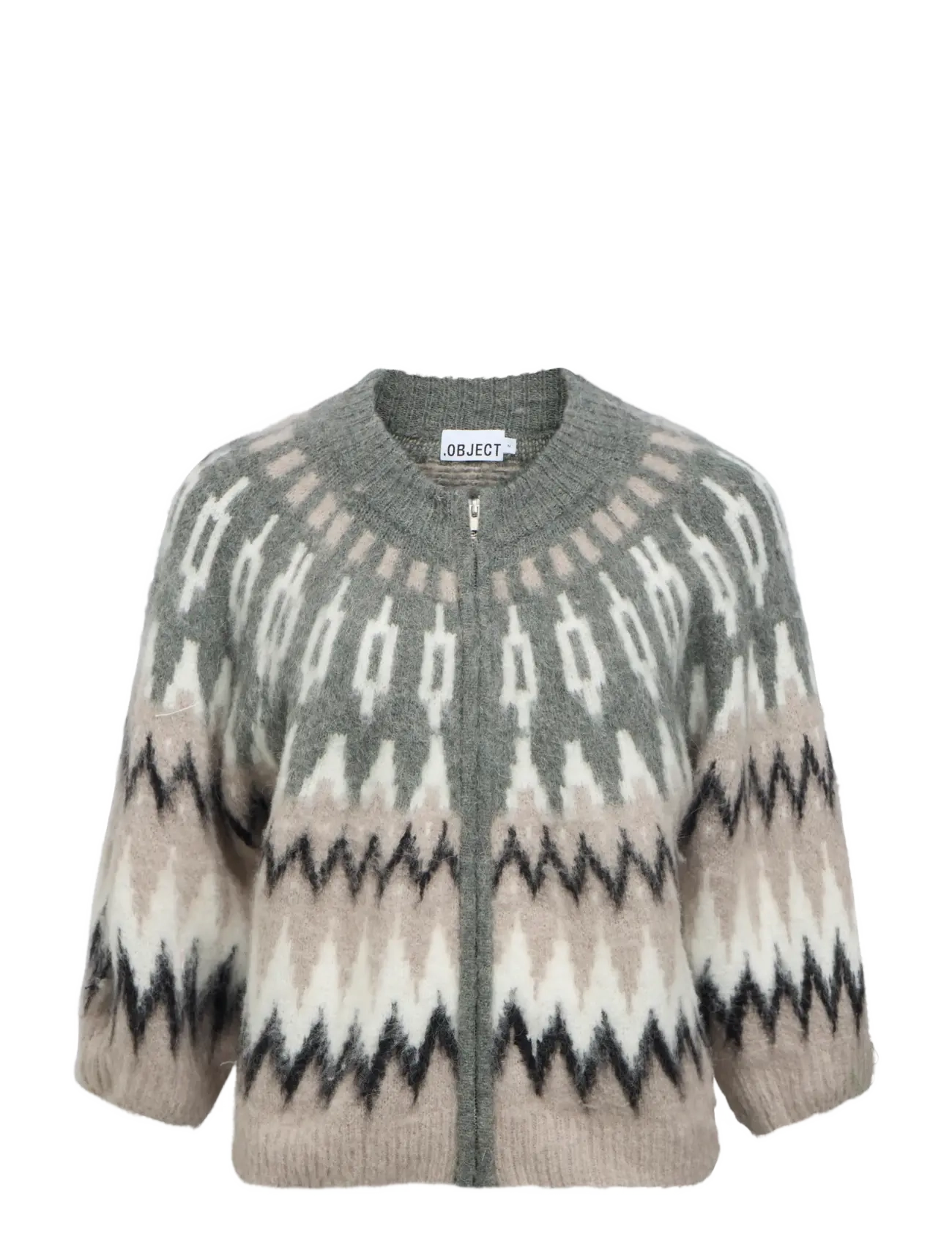 Object OBJJAADE DIANA S/S RE KNIT CARDIGAN 147 - Transitional Layering - GUNMETAL / grey