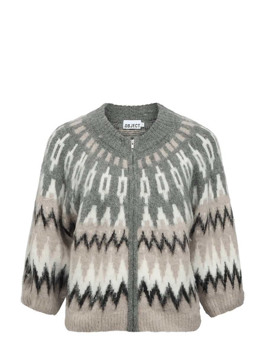 Object - OBJJAADE DIANA S/S RE KNIT CARDIGAN 147 - strickjacken - gunmetal - 1