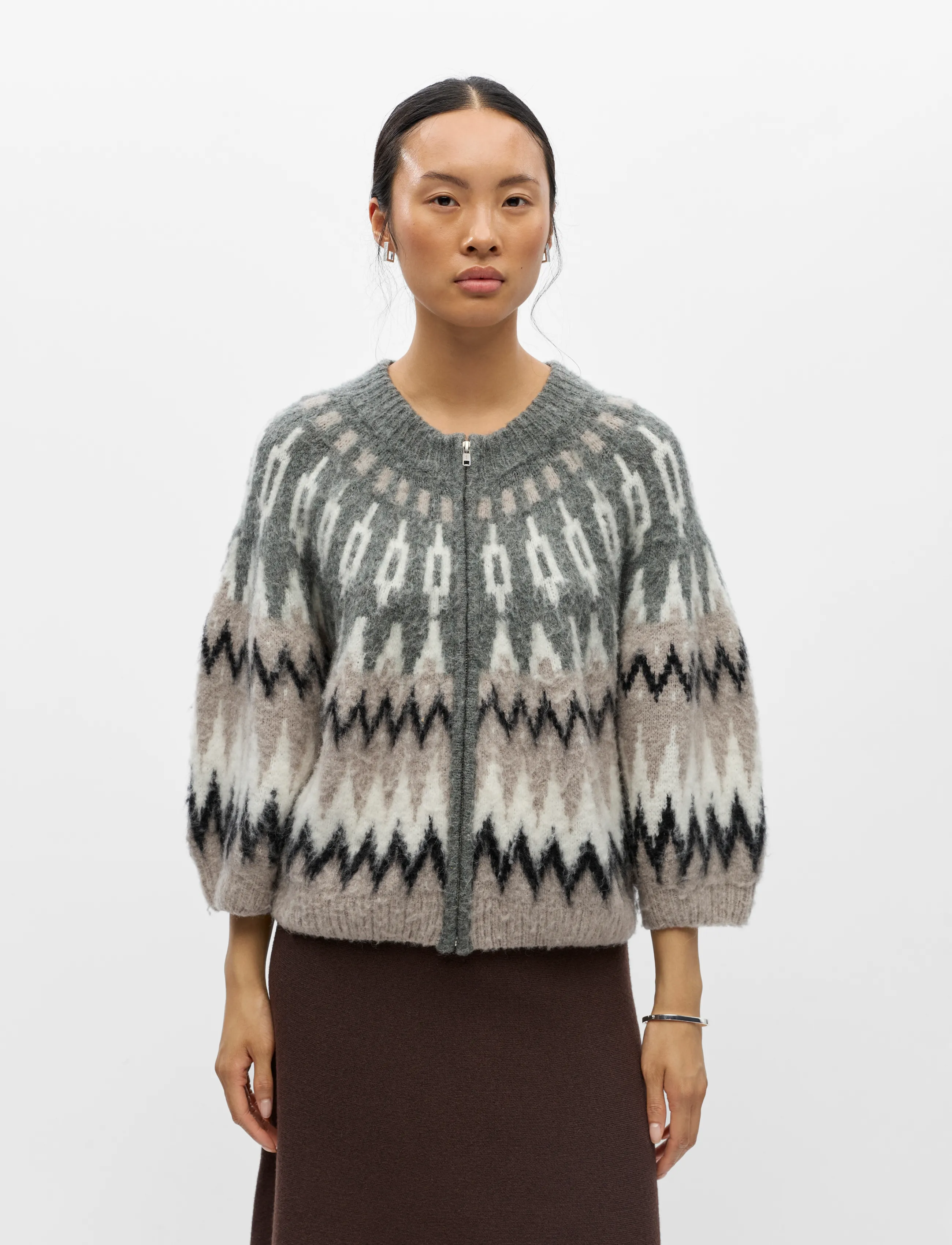 Object - OBJJAADE DIANA S/S RE KNIT CARDIGAN 147 - strickjacken - gunmetal - 4