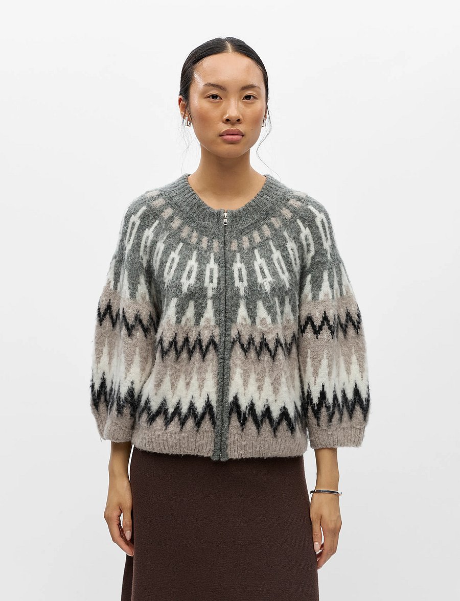 Object - OBJJAADE DIANA S/S RE KNIT CARDIGAN 147 - strickjacken - gunmetal - 4