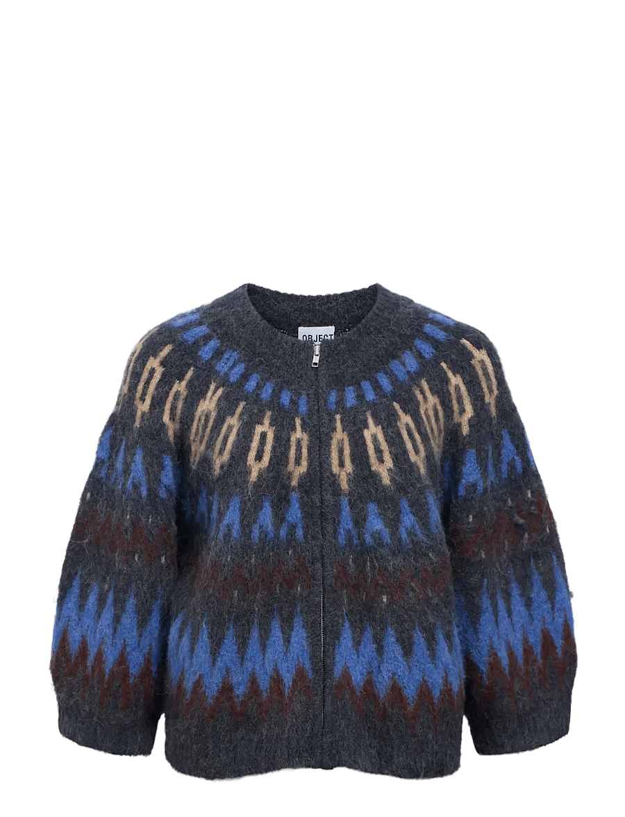 Object - OBJJAADE DIANA S/S RE KNIT CARDIGAN 147 - cardigans - sky captain - 1