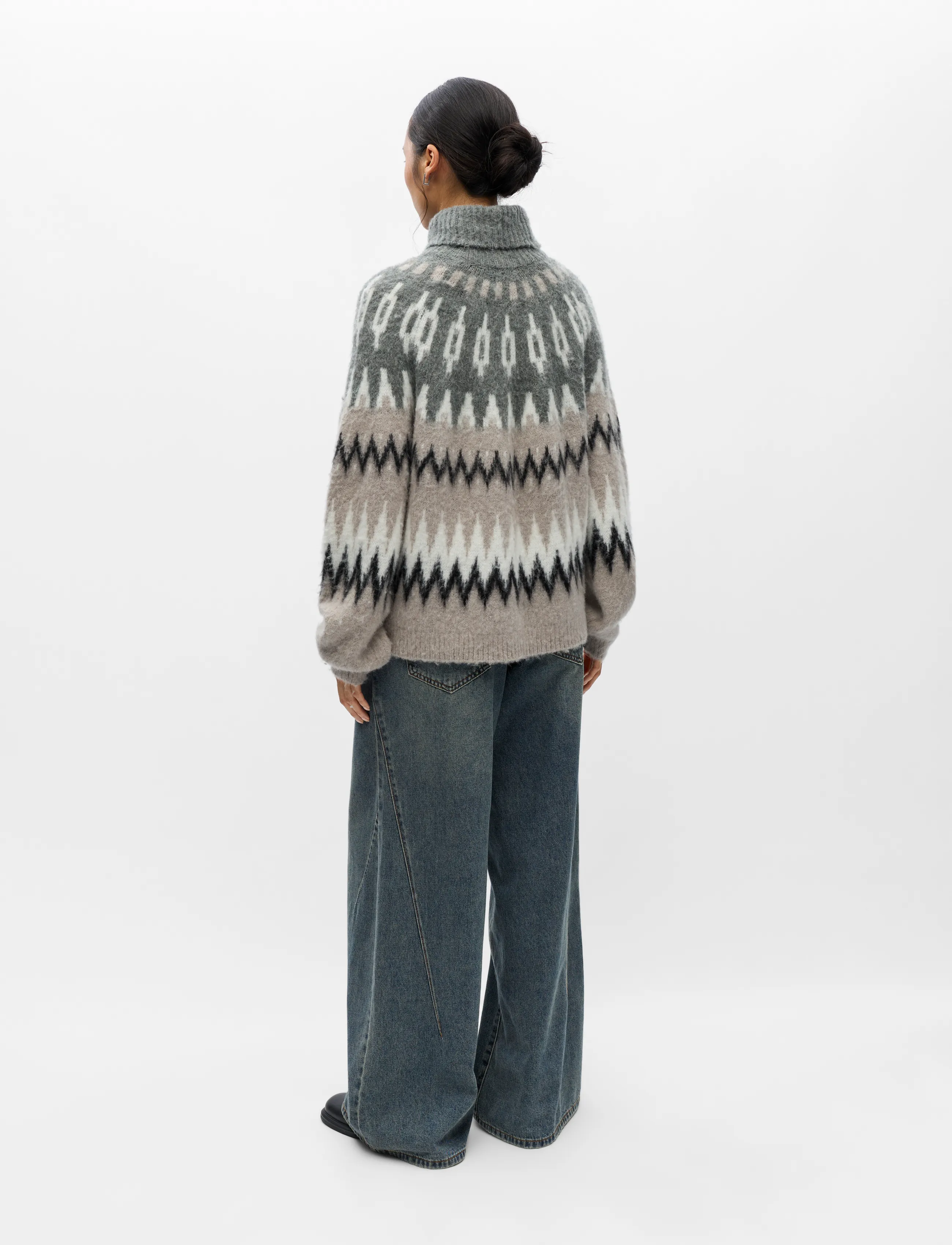 Object - OBJJAADE DIANA L/S LO KNIT PULLOVER 147 - stickade tröjor - gunmetal - 2