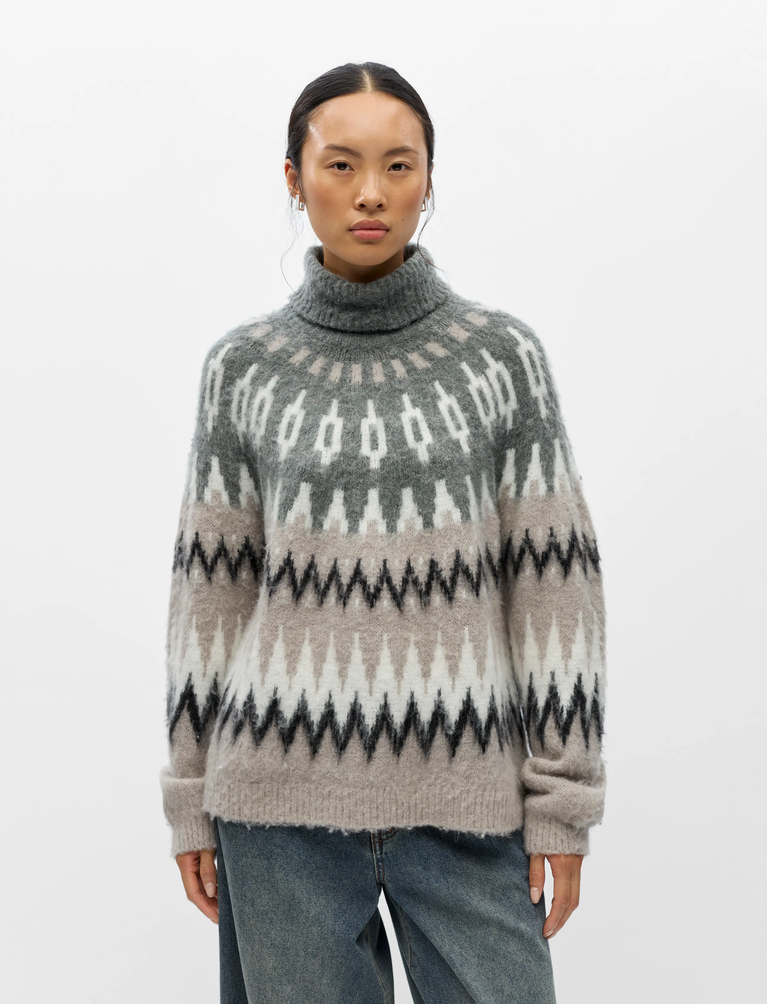 Object - OBJJAADE DIANA L/S LO KNIT PULLOVER 147 - stickade tröjor - gunmetal - 4