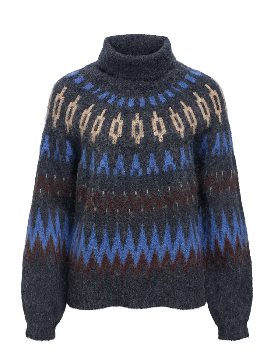 Object - OBJJAADE DIANA L/S LO KNIT PULLOVER 147 - stickade tröjor - sky captain - 1