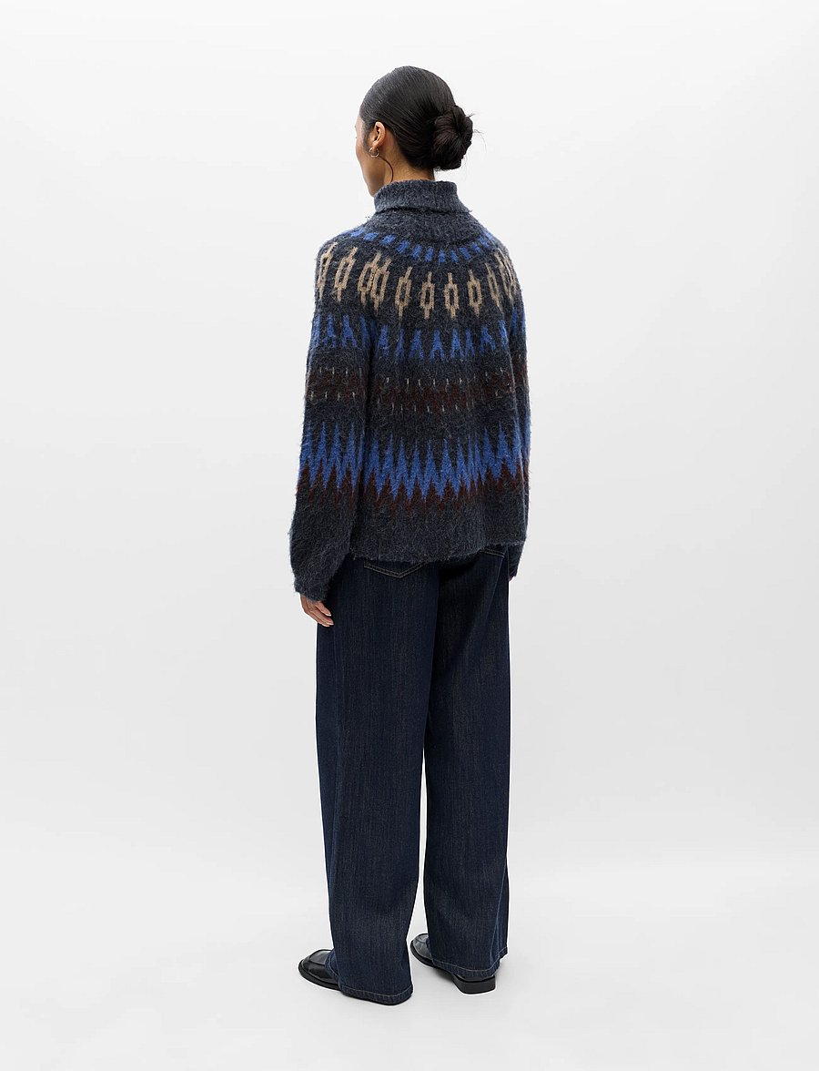 Object - OBJJAADE DIANA L/S LO KNIT PULLOVER 147 - stickade tröjor - sky captain - 2