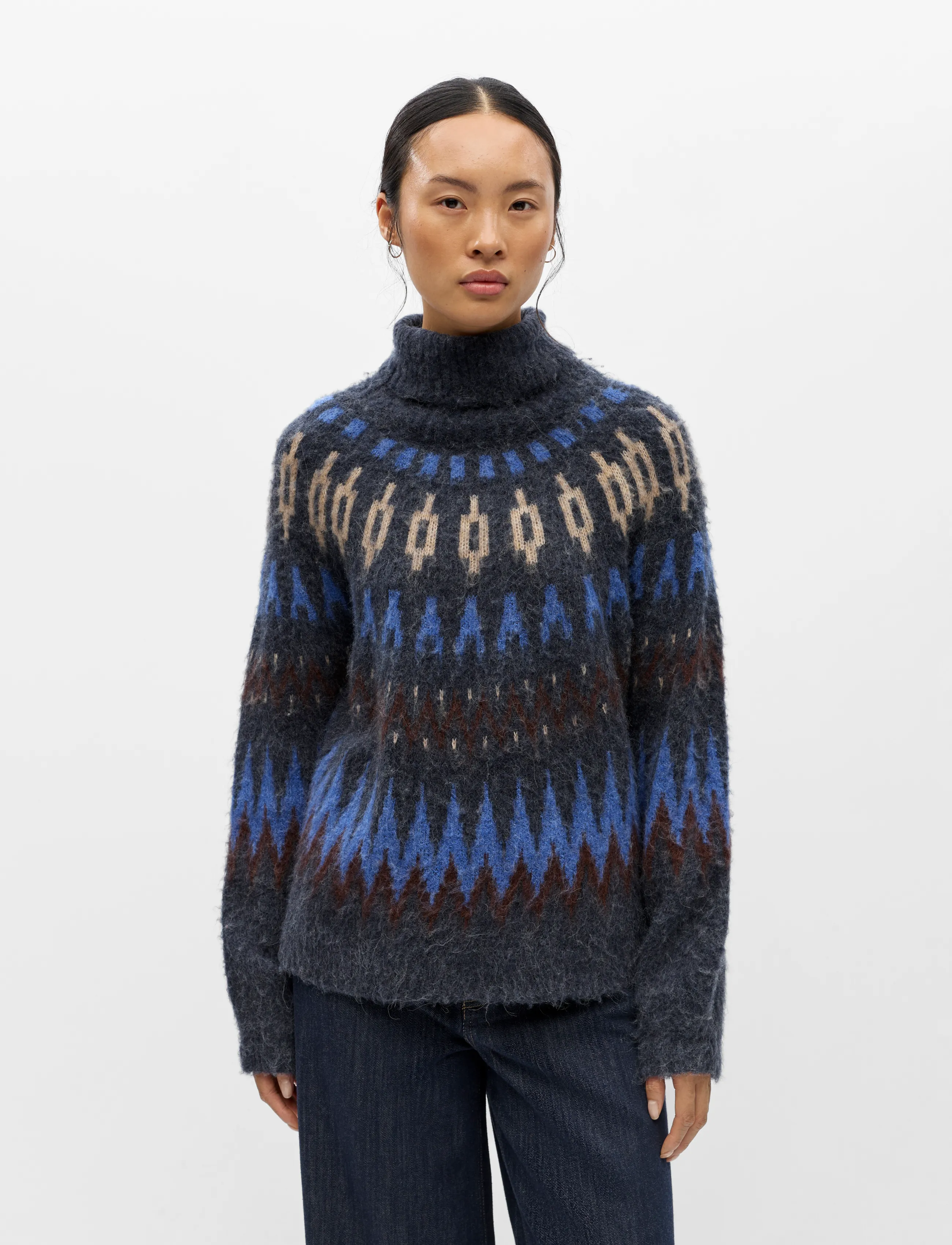 Object - OBJJAADE DIANA L/S LO KNIT PULLOVER 147 - stickade tröjor - sky captain - 3