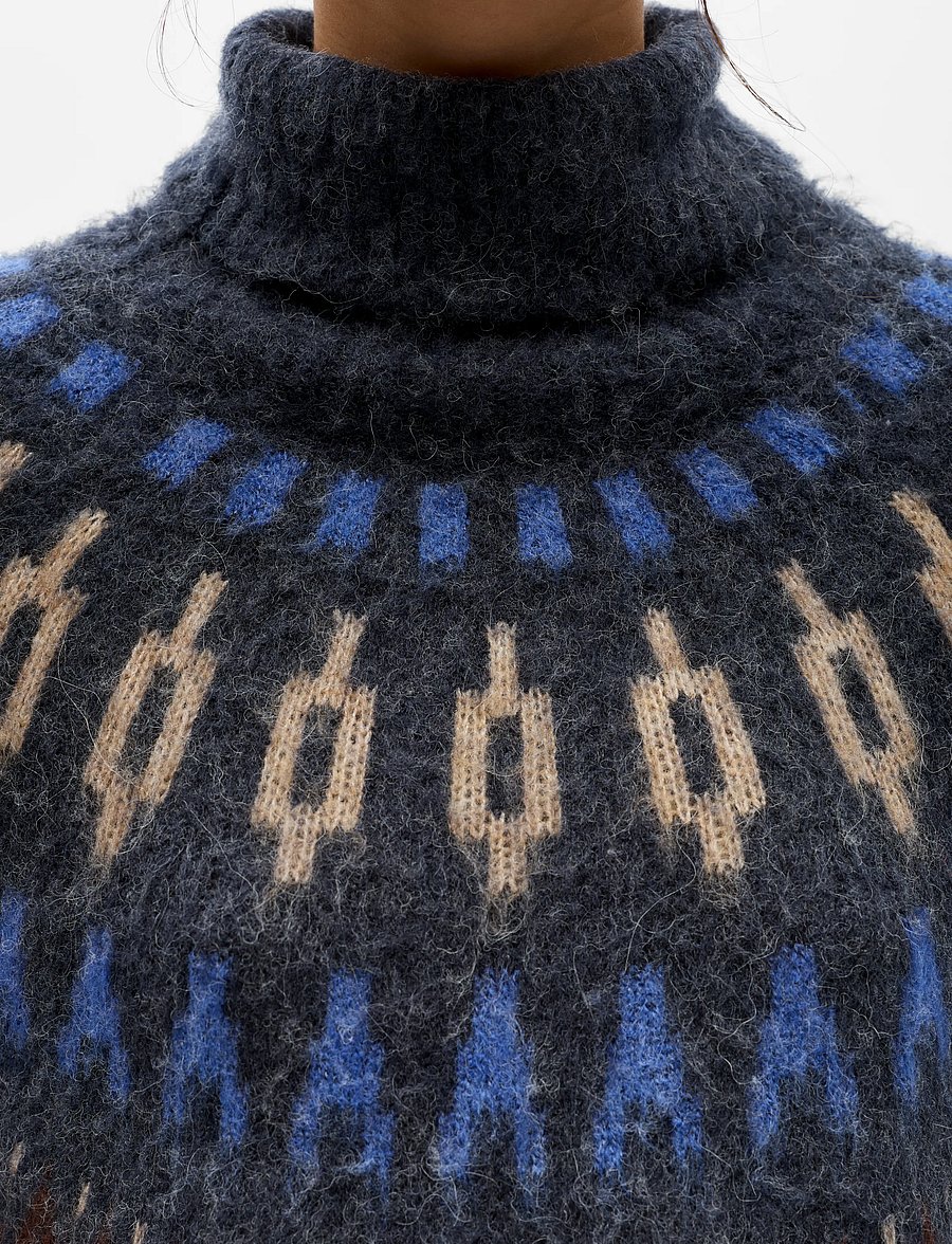 Object - OBJJAADE DIANA L/S LO KNIT PULLOVER 147 - stickade tröjor - sky captain - 4