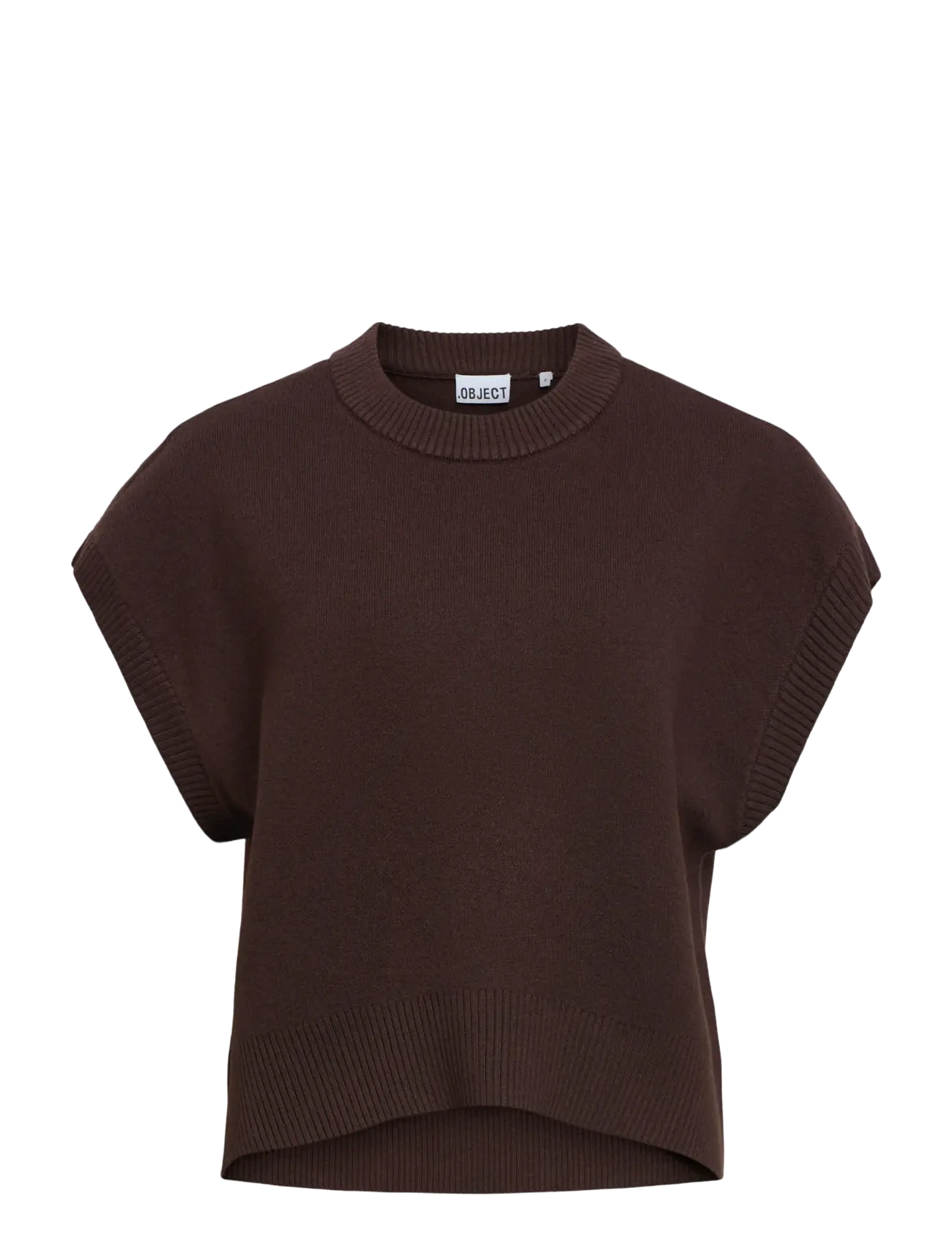 Object OBJITONE S/L LO KNIT VEST 147 - Strikveste - SEAL BROWN / brown