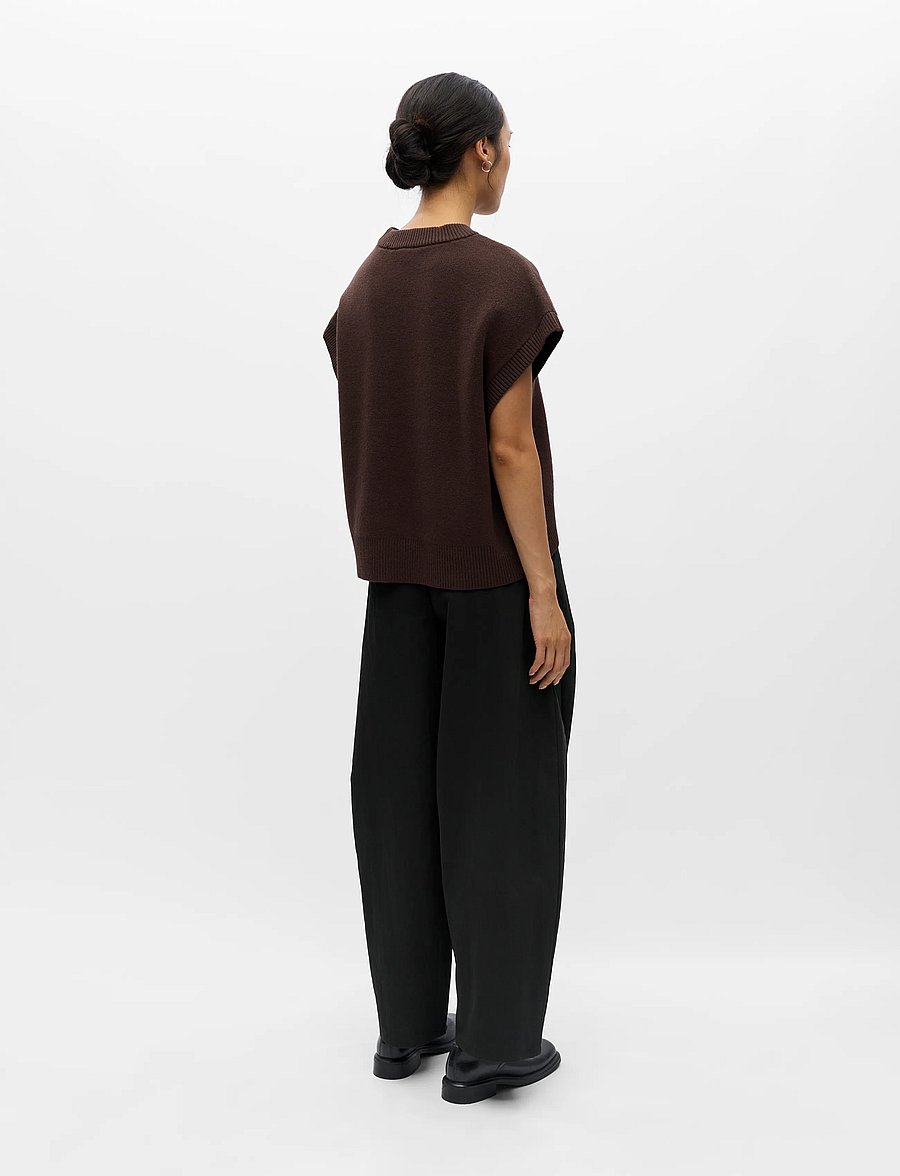 Object - OBJITONE S/L LO KNIT VEST 147 - strikveste - seal brown - 2