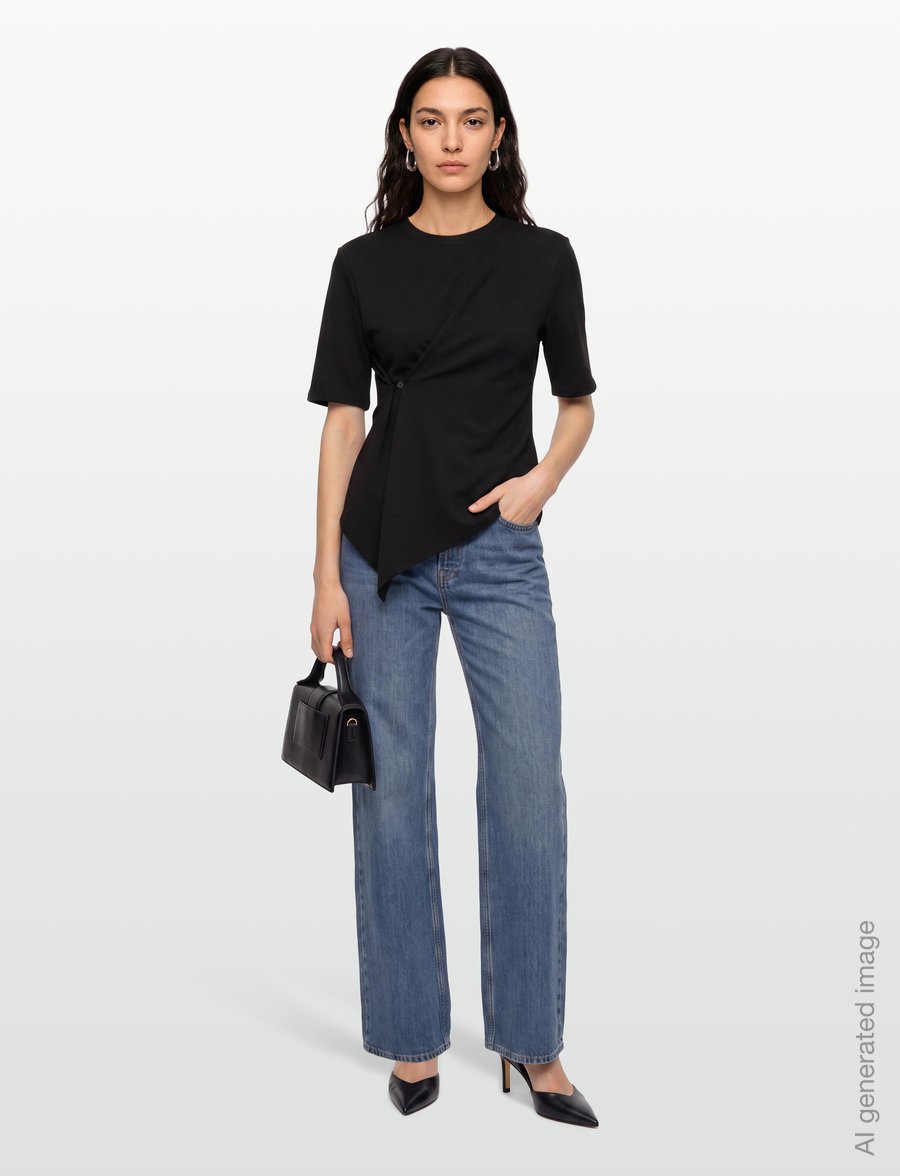 Object - OBJABBEY 2/4 RE TOP 147 - t-shirts - black - 0