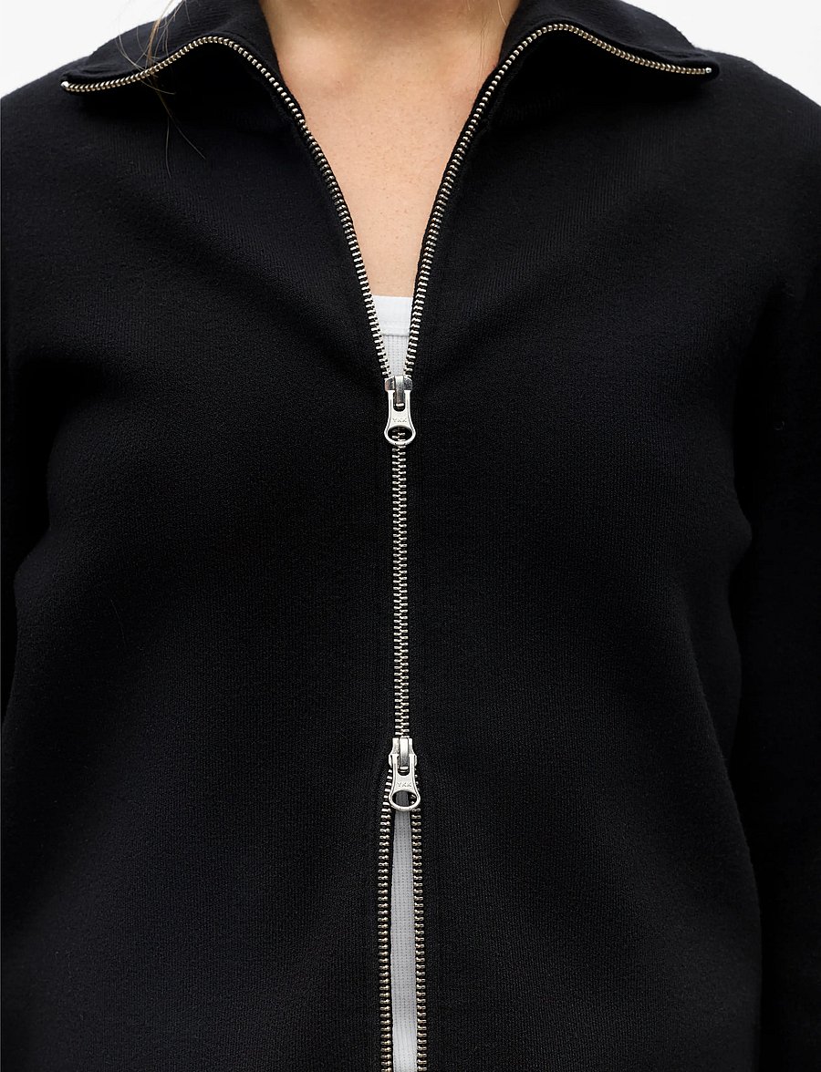 Object - OBJREYNARD L/S RE ZIP CARDIGAN NOOS - koftor - black - 3