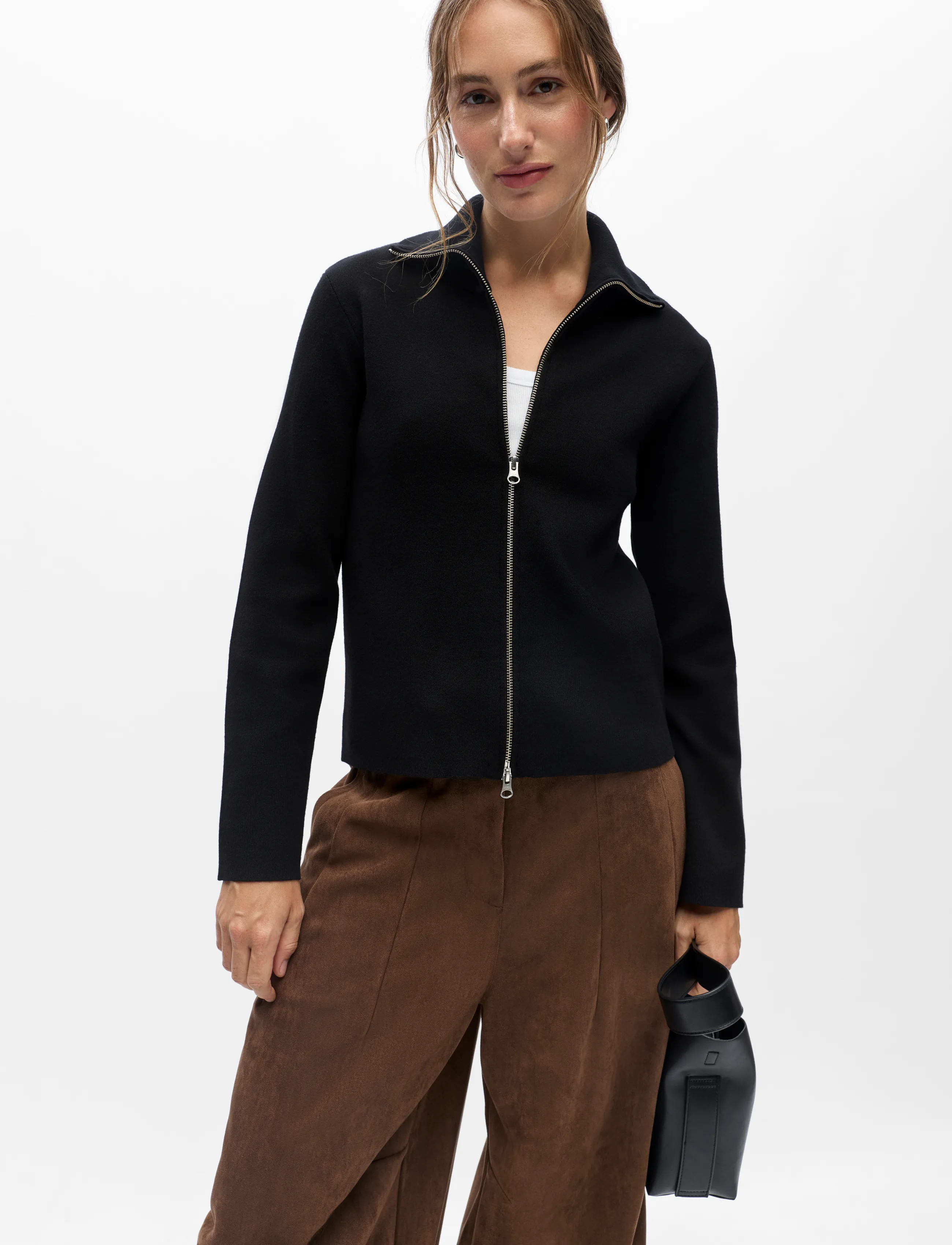 Object - OBJREYNARD L/S RE ZIP CARDIGAN NOOS - koftor - black - 5