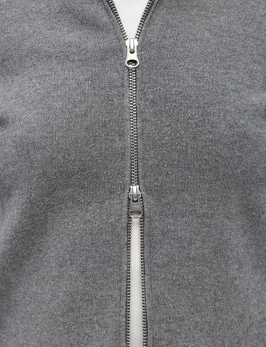 Object - OBJREYNARD L/S RE ZIP CARDIGAN NOOS - koftor - medium grey melange - 4