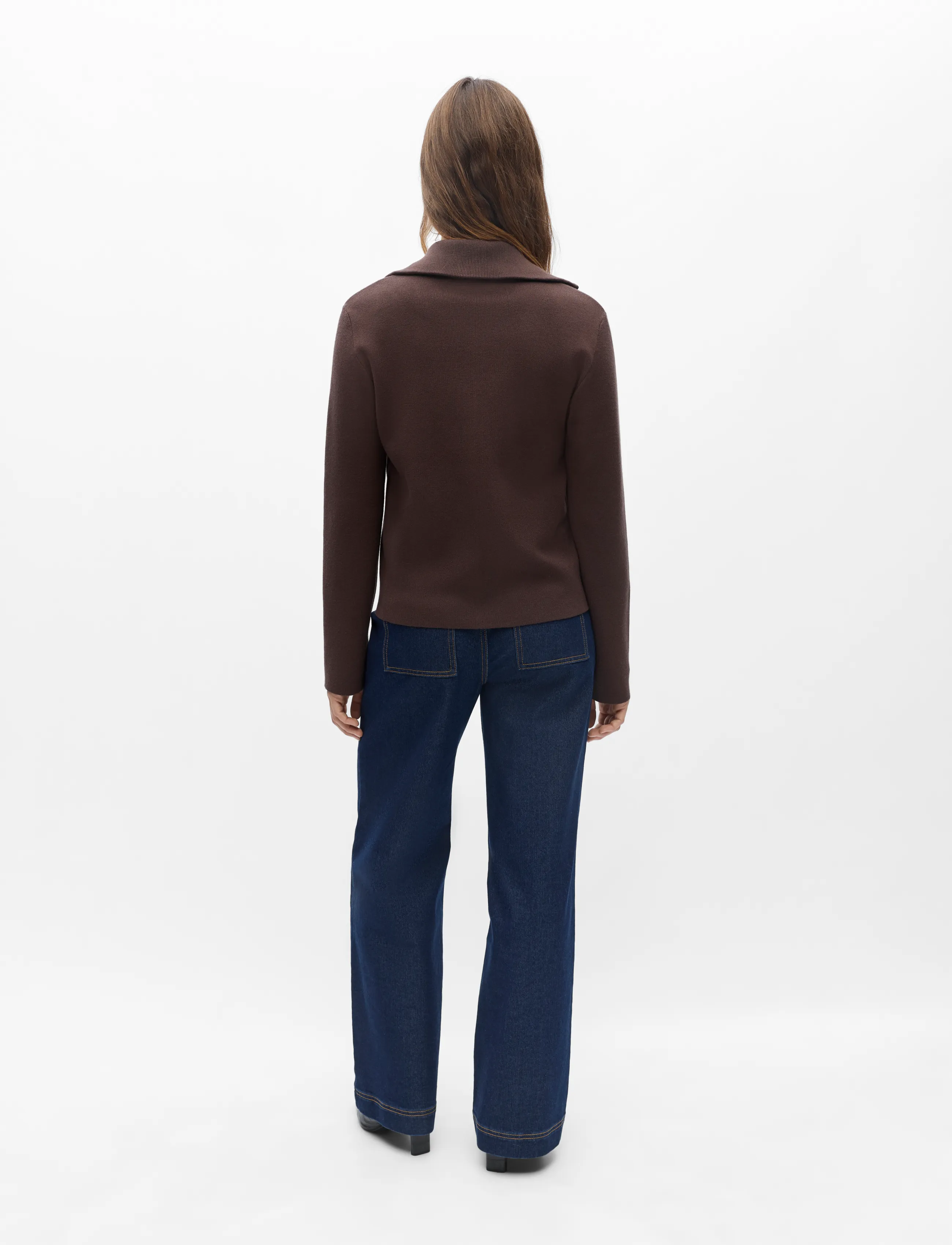 Object - OBJREYNARD L/S RE ZIP CARDIGAN NOOS - seal brown - 2