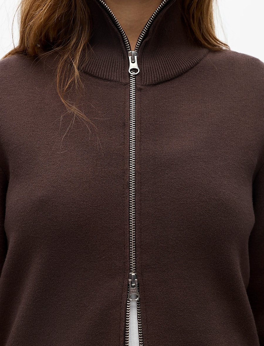 Object - OBJREYNARD L/S RE ZIP CARDIGAN NOOS - seal brown - 4