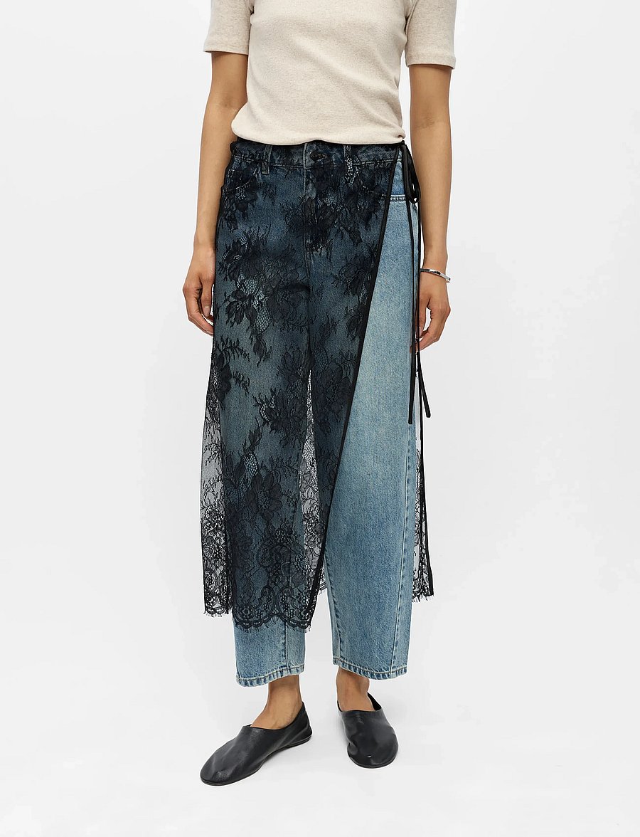 Object - OBJLIRA LACE SCARF LONG SKIRT 146 - slå-om-nederdele - black - 0