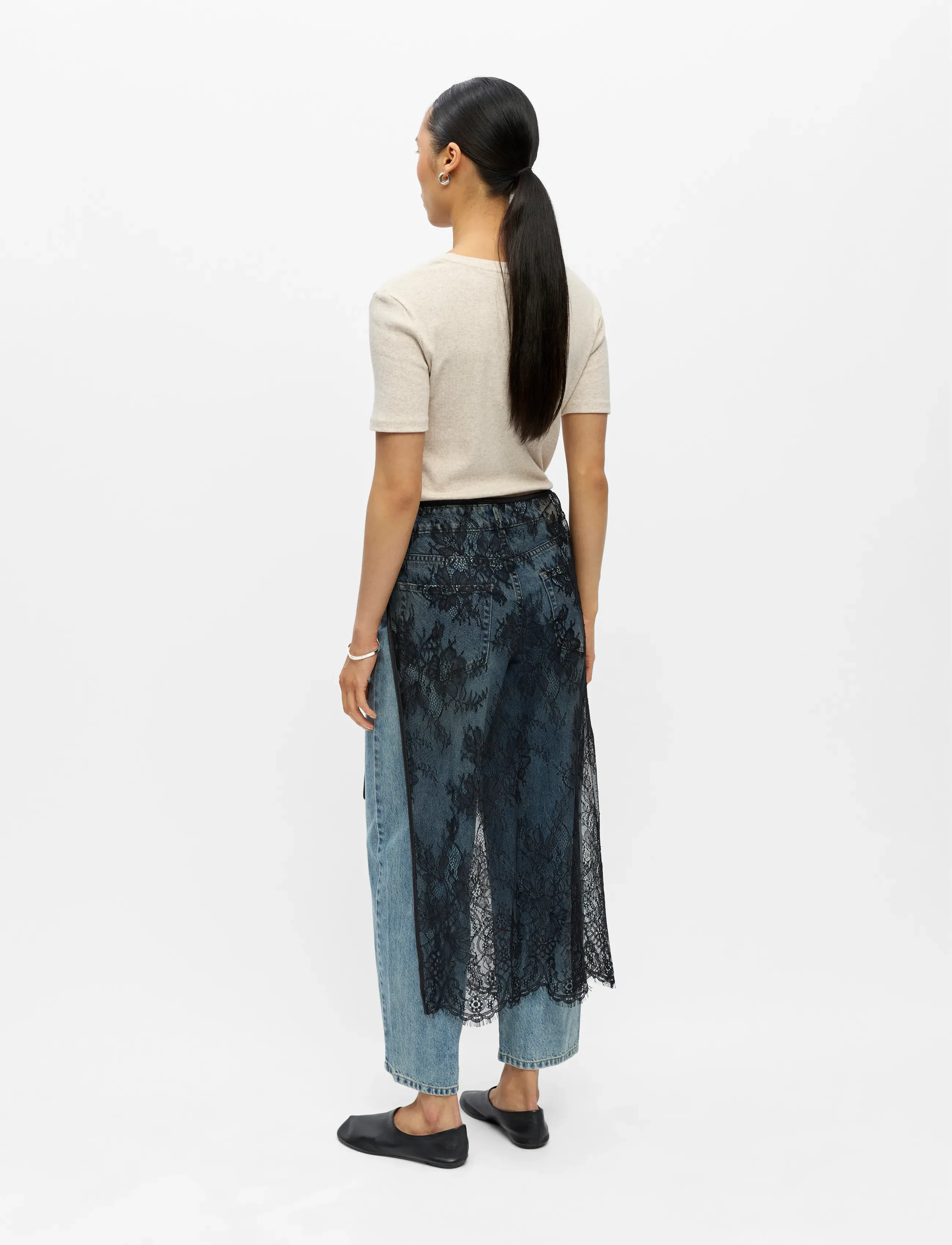 Object - OBJLIRA LACE SCARF LONG SKIRT 146 - slå-om-nederdele - black - 2