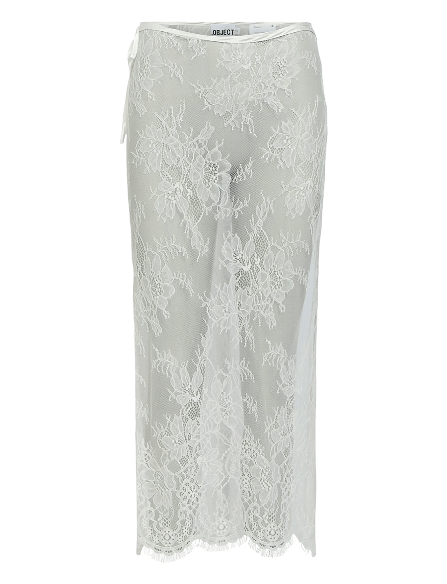 Object - OBJLIRA LACE SCARF LONG SKIRT 146 - slå-om-nederdele - white - 0