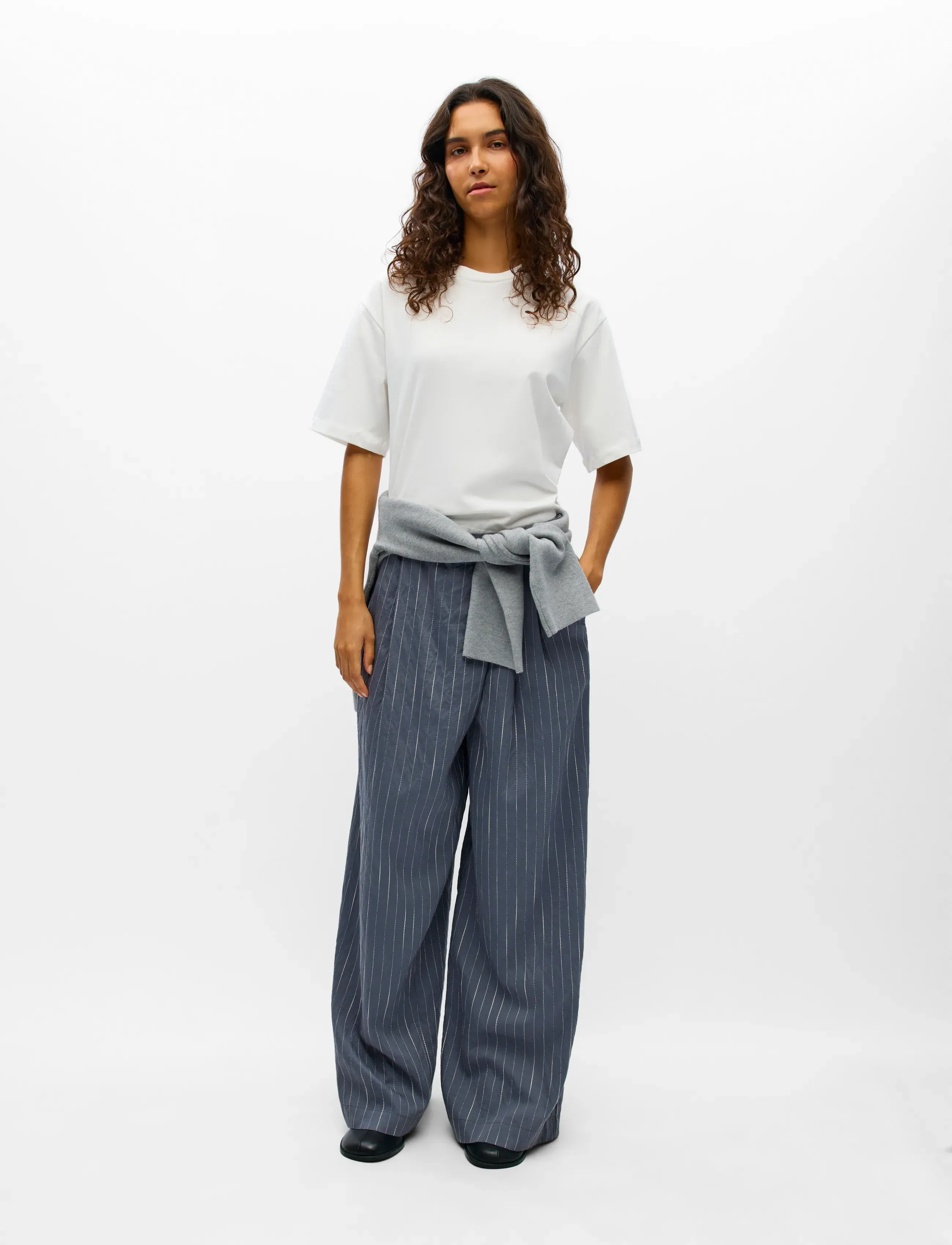 Object OBJLOY HW WIDE PANT 148 - Trousers - GUNMETAL / grey