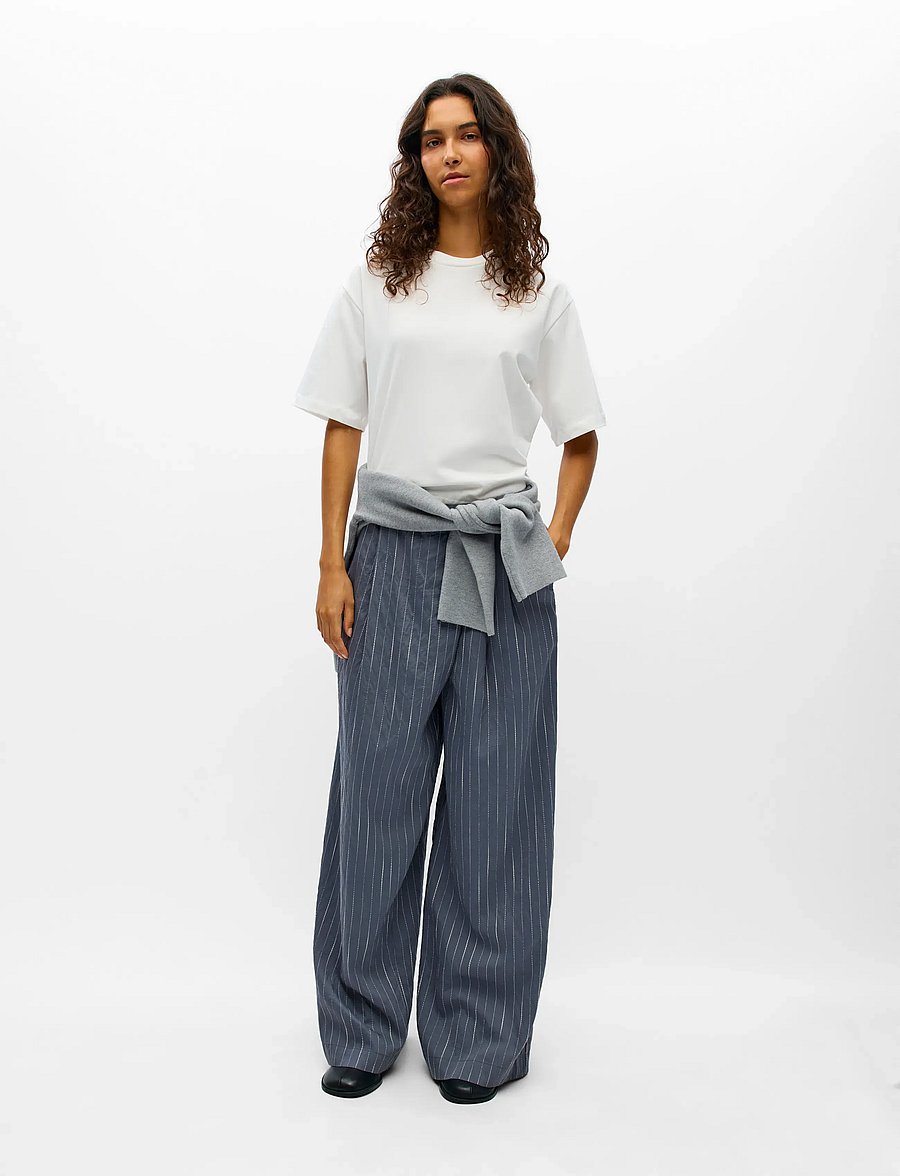 Object - OBJLOY HW WIDE PANT 148 - wide leg trousers - gunmetal - 0