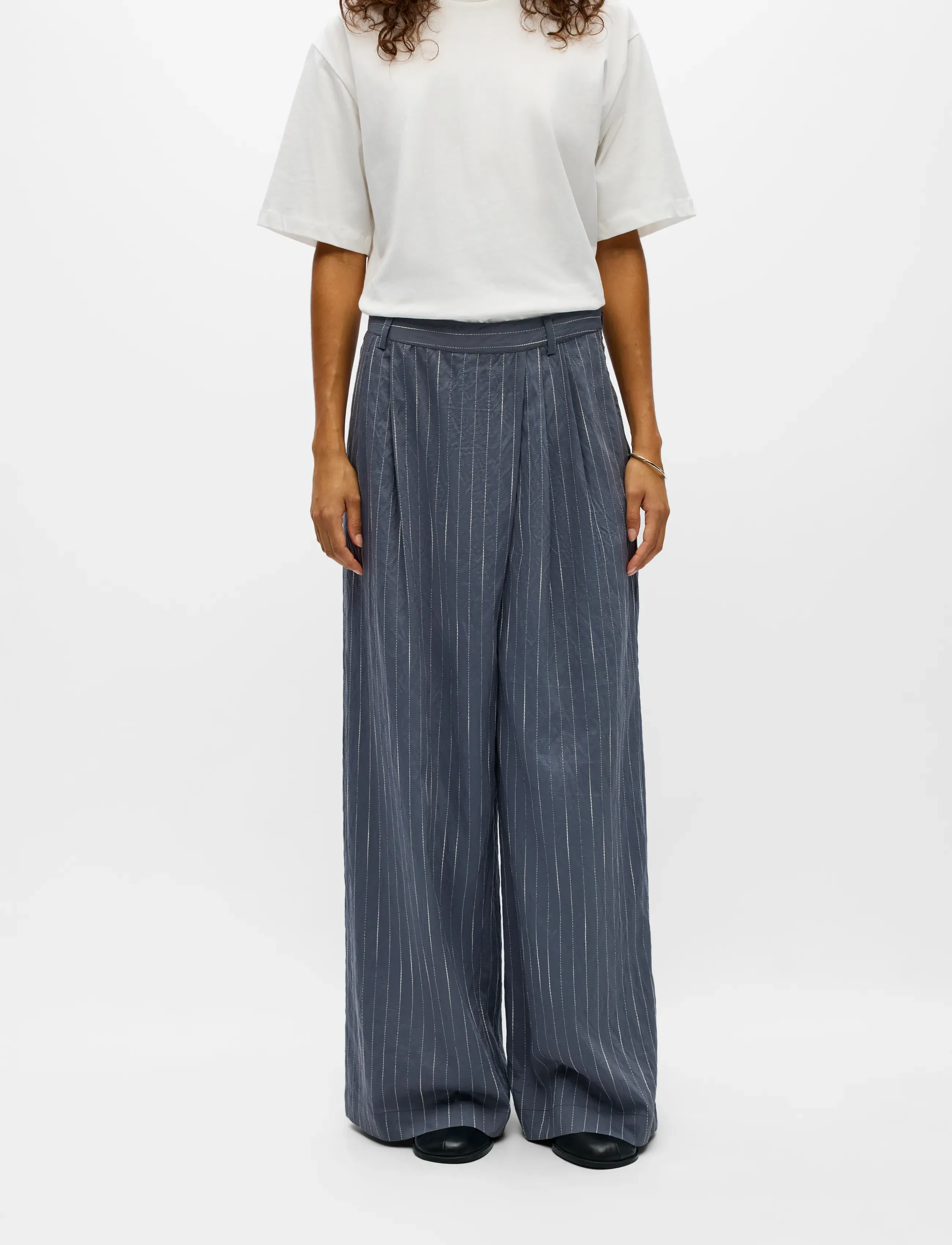 Object - OBJLOY HW WIDE PANT 148 - wide leg trousers - gunmetal - 4