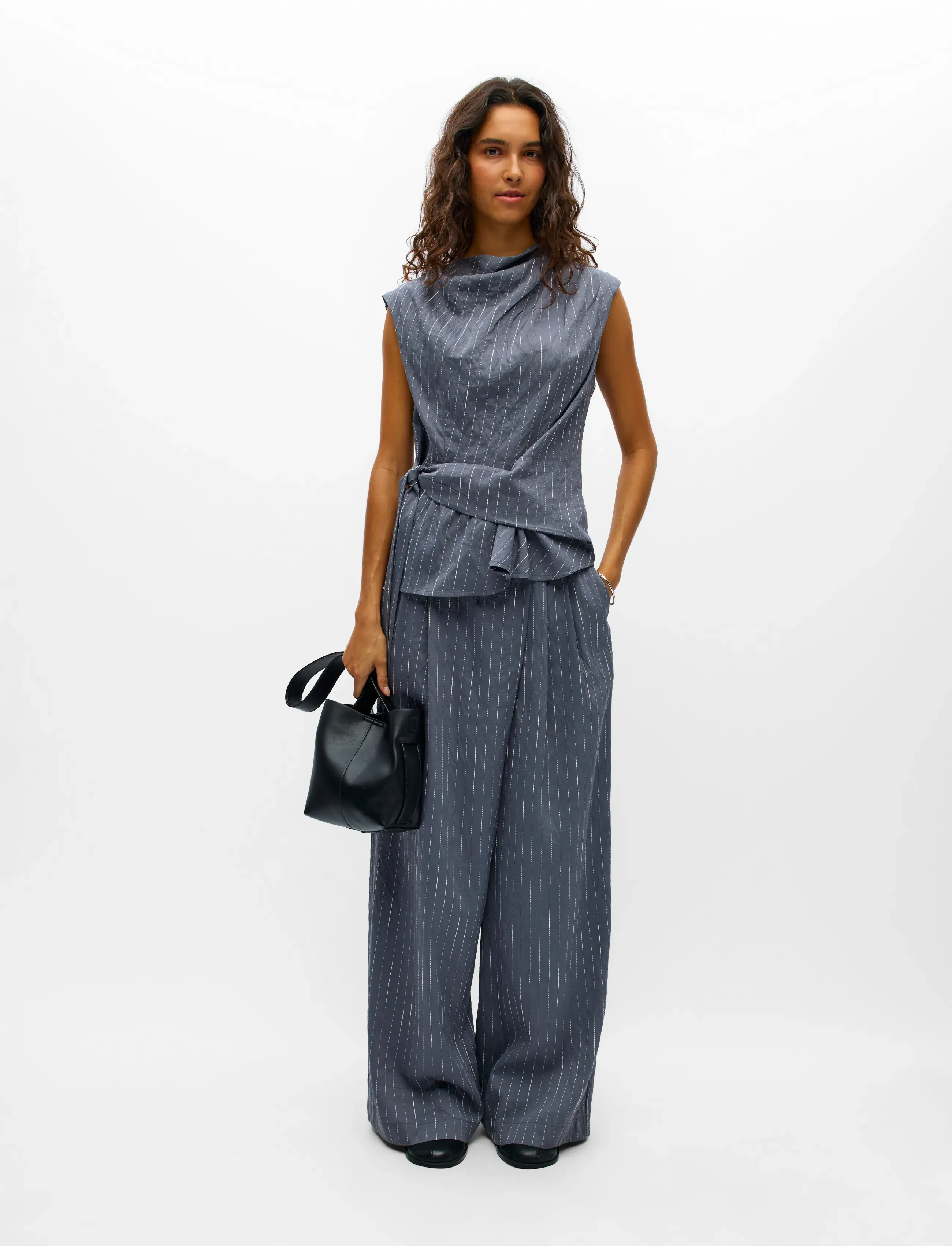 Object - OBJLOY S/L RE TOP 148 - sleeveless blouses - gunmetal - 0