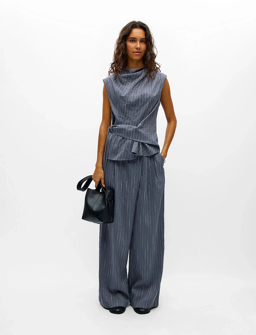 Object - OBJLOY S/L RE TOP 148 - sleeveless blouses - gunmetal - 0