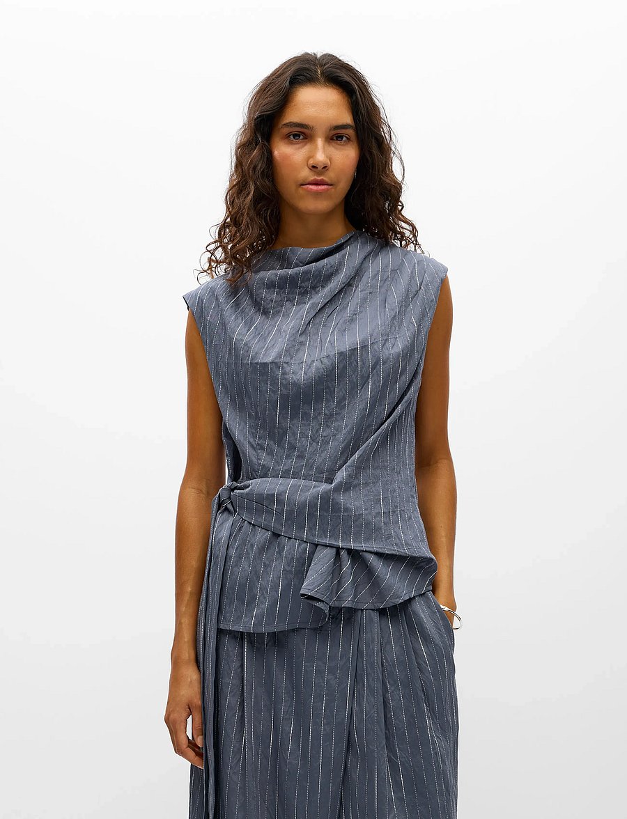 Object - OBJLOY S/L RE TOP 148 - sleeveless blouses - gunmetal - 4