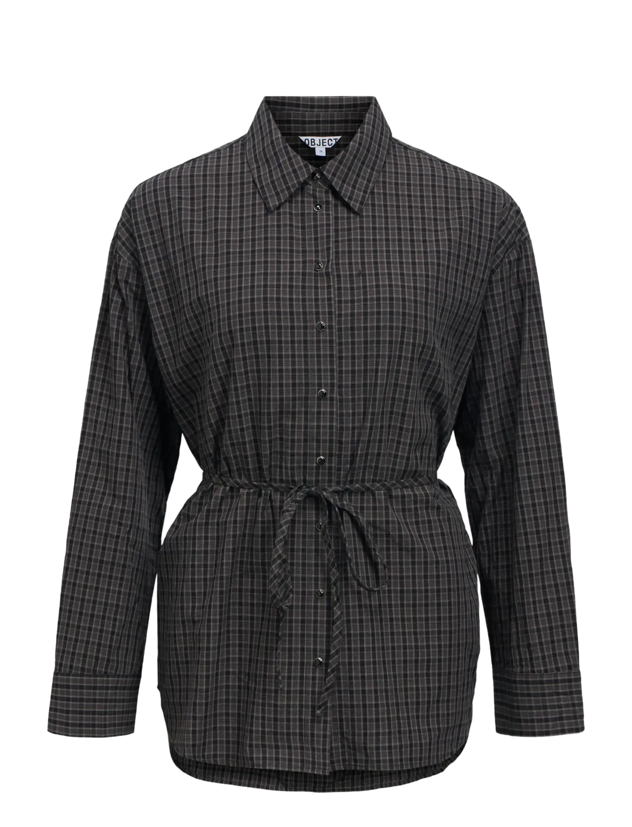 Object OBJDELVA L/S LO SHIRT 148 - Long-sleeved shirts - GUNMETAL / grey