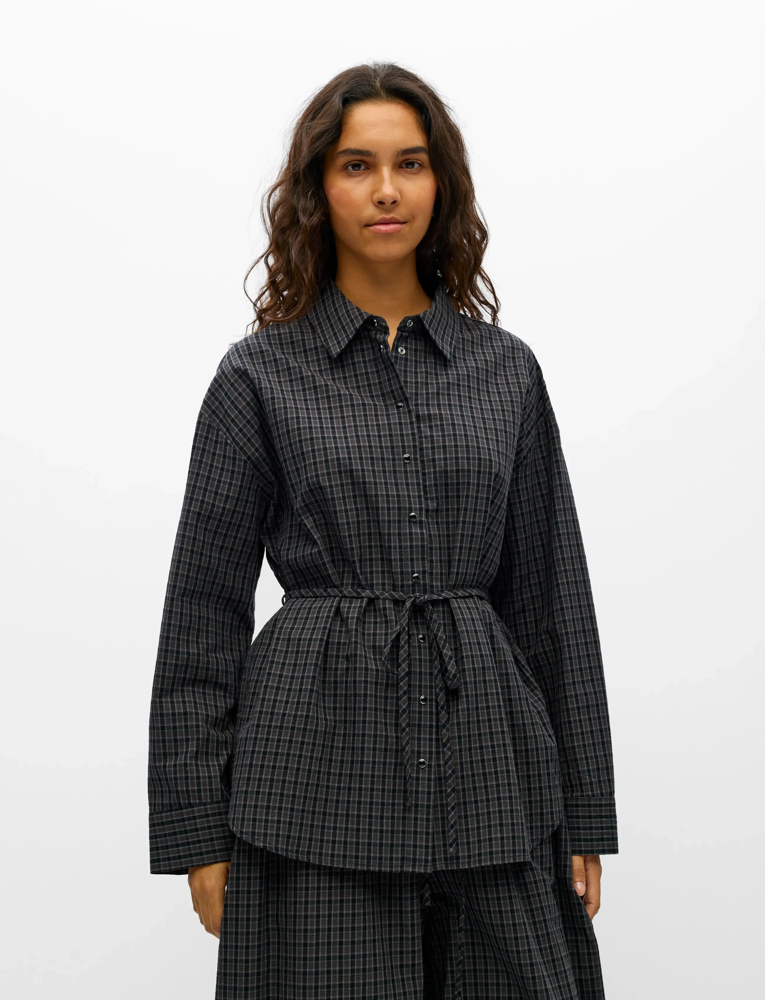 Object - OBJDELVA L/S LO SHIRT 148 - gunmetal - 0