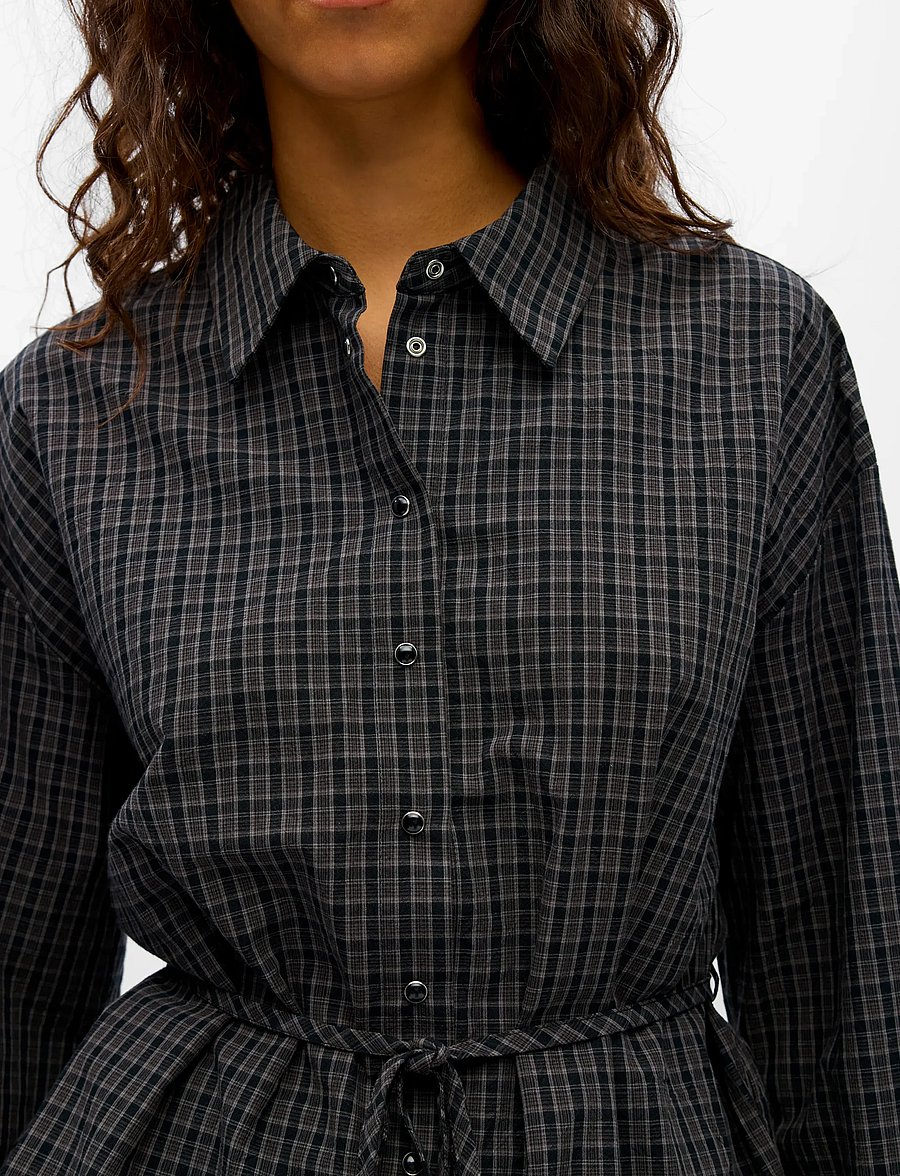 Object - OBJDELVA L/S LO SHIRT 148 - gunmetal - 3