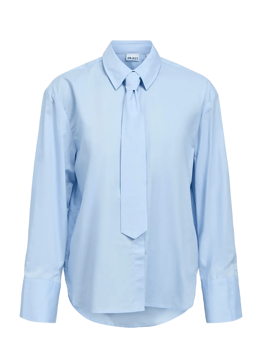 Object - OBJZILA L/S RE TIE SHIRT E PA 26 - langärmlige hemden - kentucky blue - 1