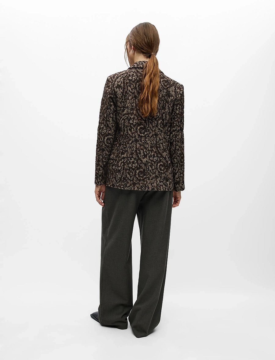 Object - OBJOLENA L/S RE BLAZER E CI AW 26 - enkelknäppta kavajer - seal brown - 2