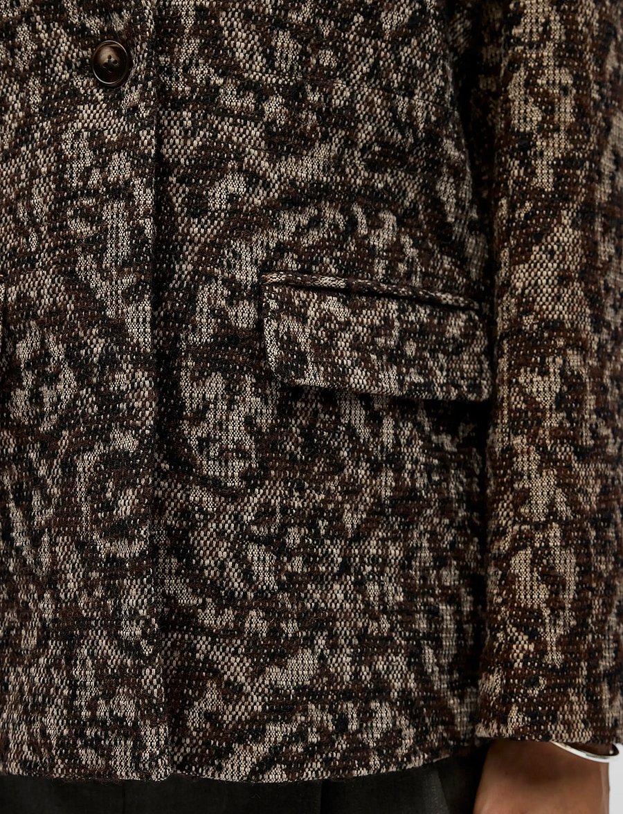 Object - OBJOLENA L/S RE BLAZER E CI AW 26 - enkelknäppta kavajer - seal brown - 3