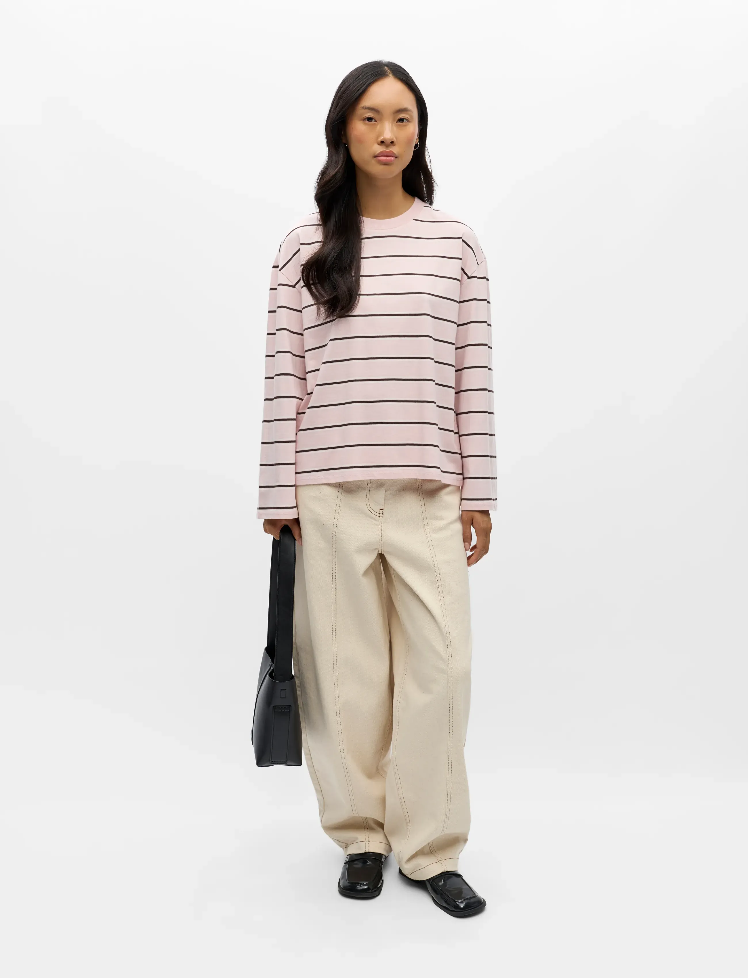 Object OBJGIMA RE L/S T-SHIRT E PA 26 - Långärmade toppar - PALE LILAC / pink/rose