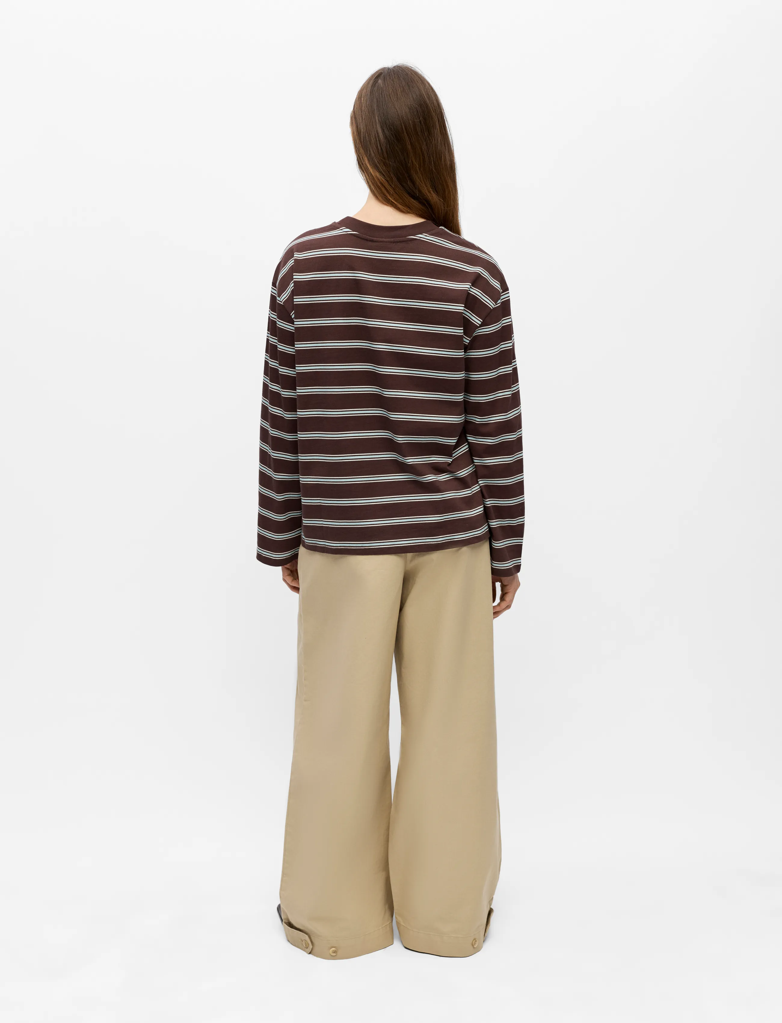 Object - OBJGIMA RE L/S T-SHIRT E PA 26 - pikkade varrukatega topid - seal brown - 2