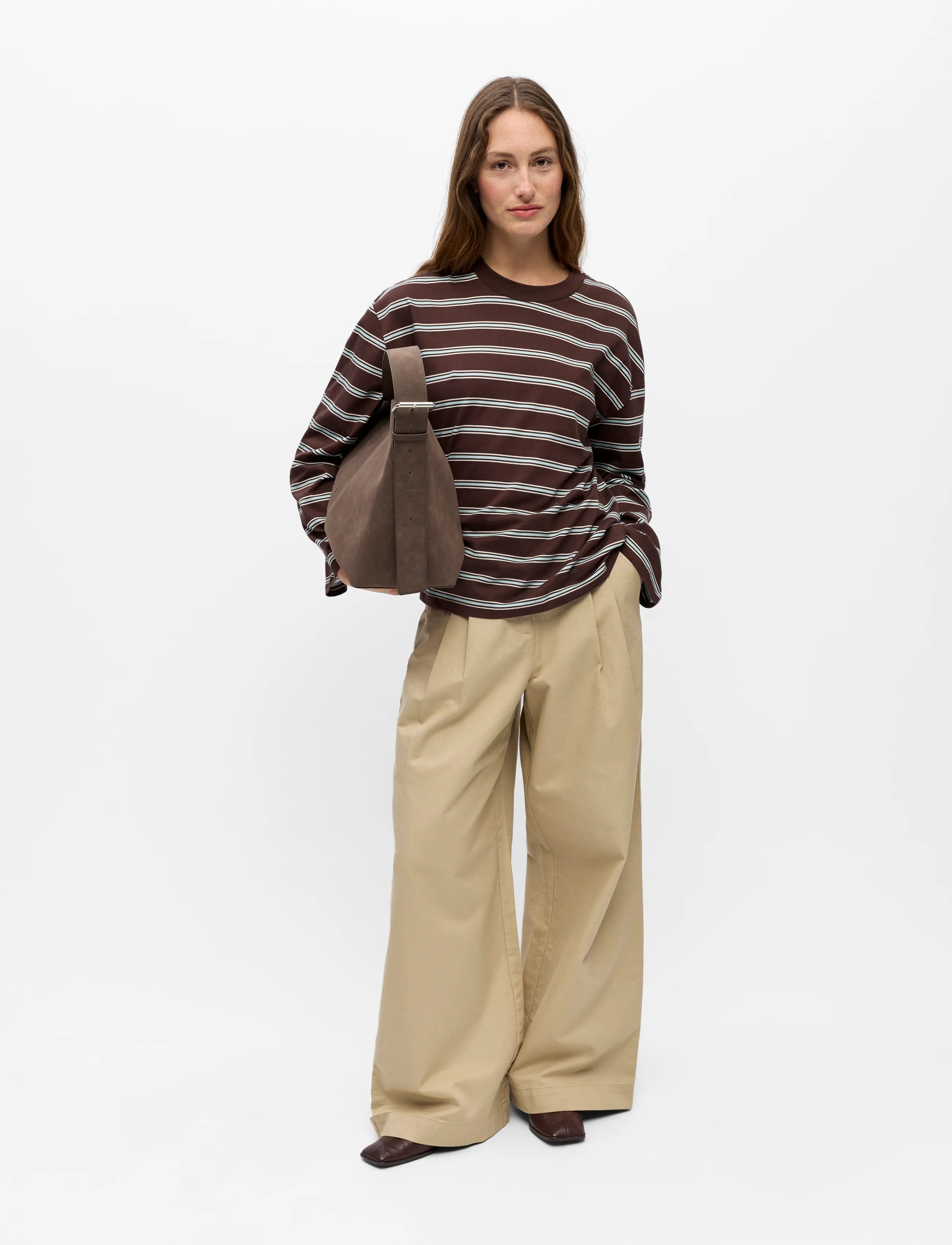 Object - OBJGIMA RE L/S T-SHIRT E PA 26 - pikkade varrukatega topid - seal brown - 4