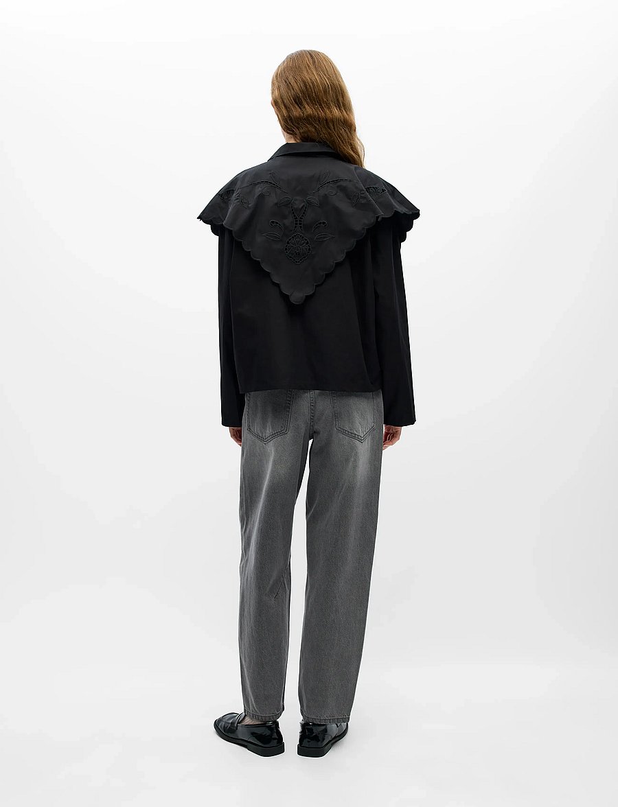 Object - OBJESTA L/S OZ SCARF SHIRT E CI AW 26 - langärmlige hemden - black - 2