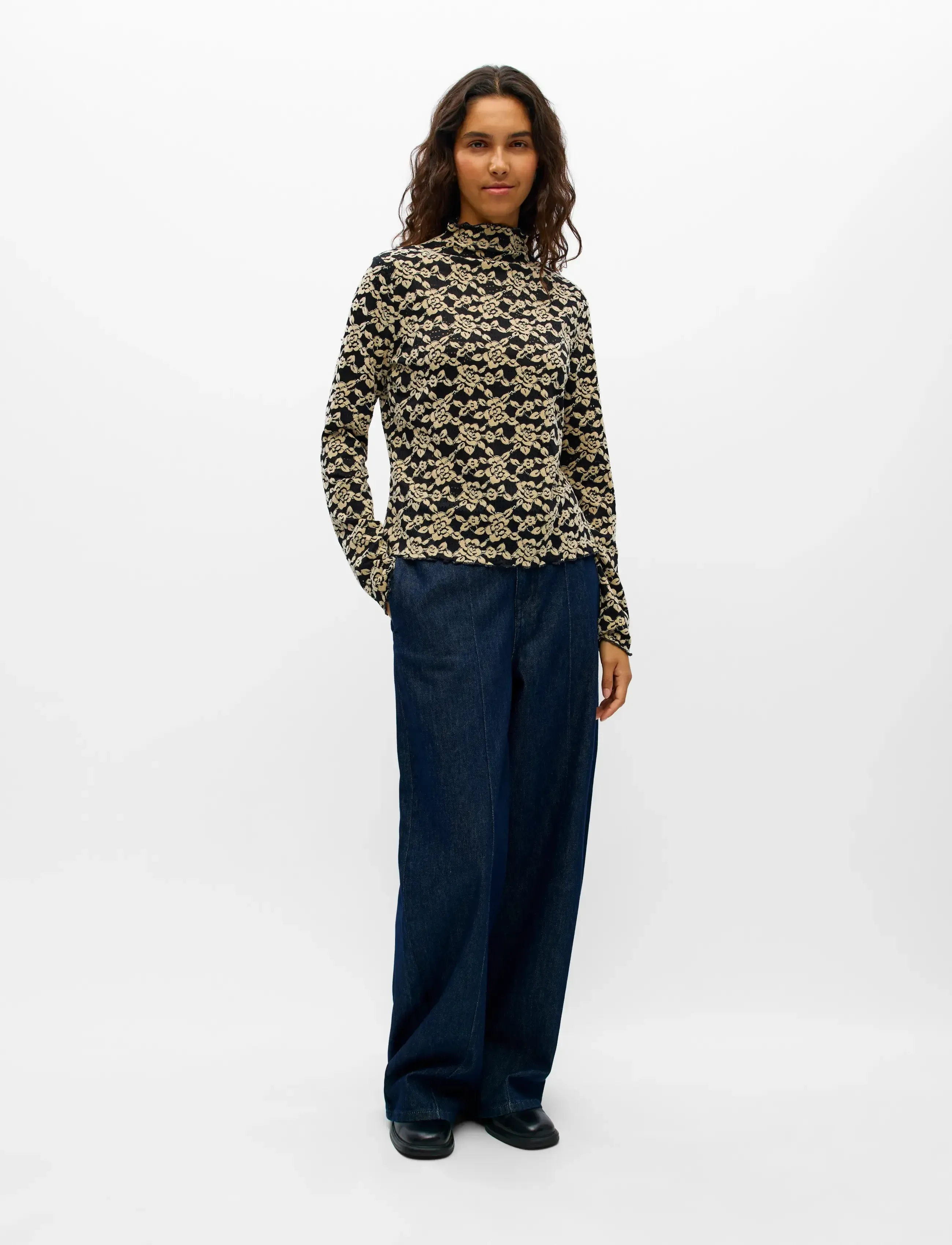 Object - OBJHELMI NELA L/S O-NECK TOP NOOS - langärmelige blusen - black - 0