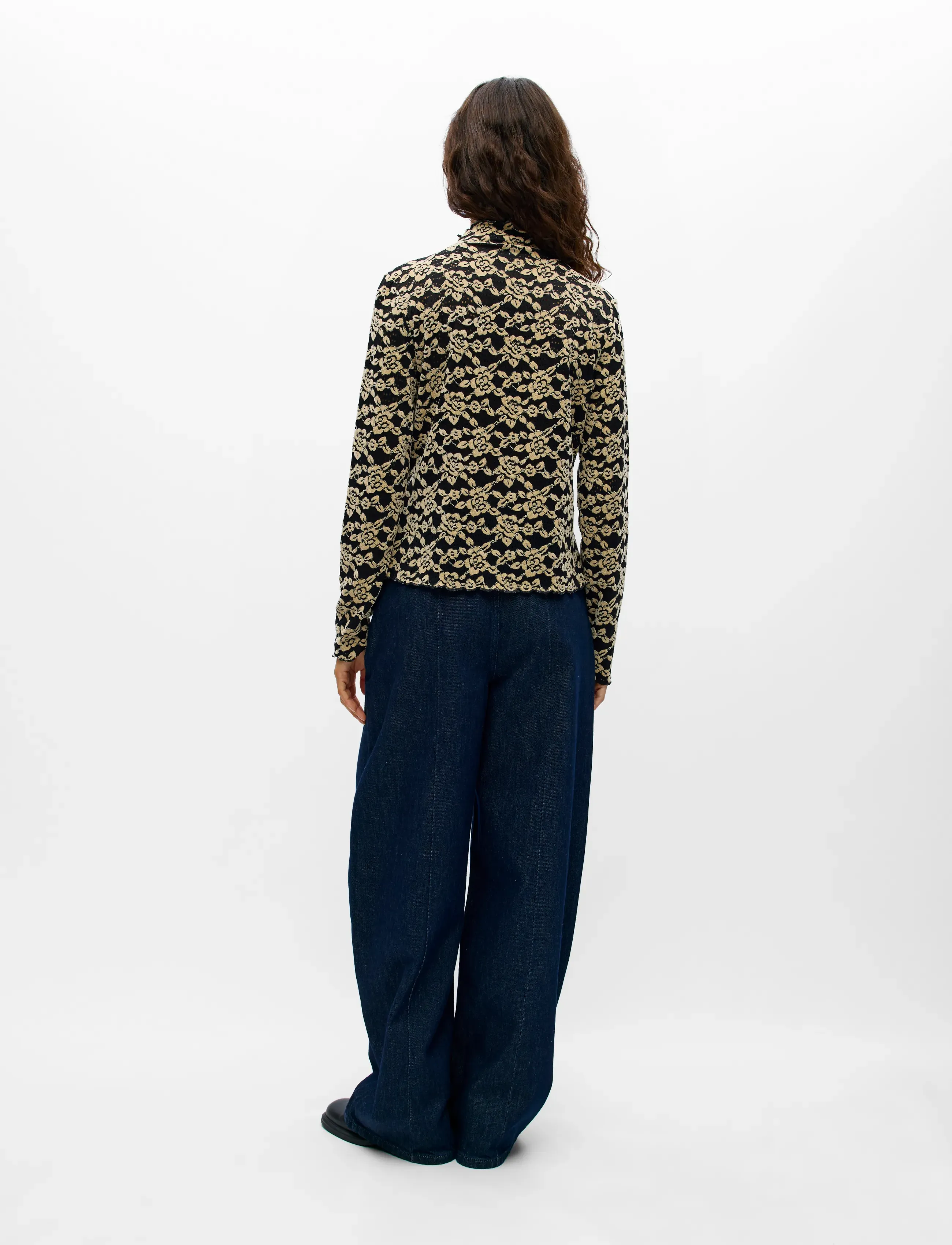 Object - OBJHELMI NELA L/S O-NECK TOP NOOS - langärmelige blusen - black - 2