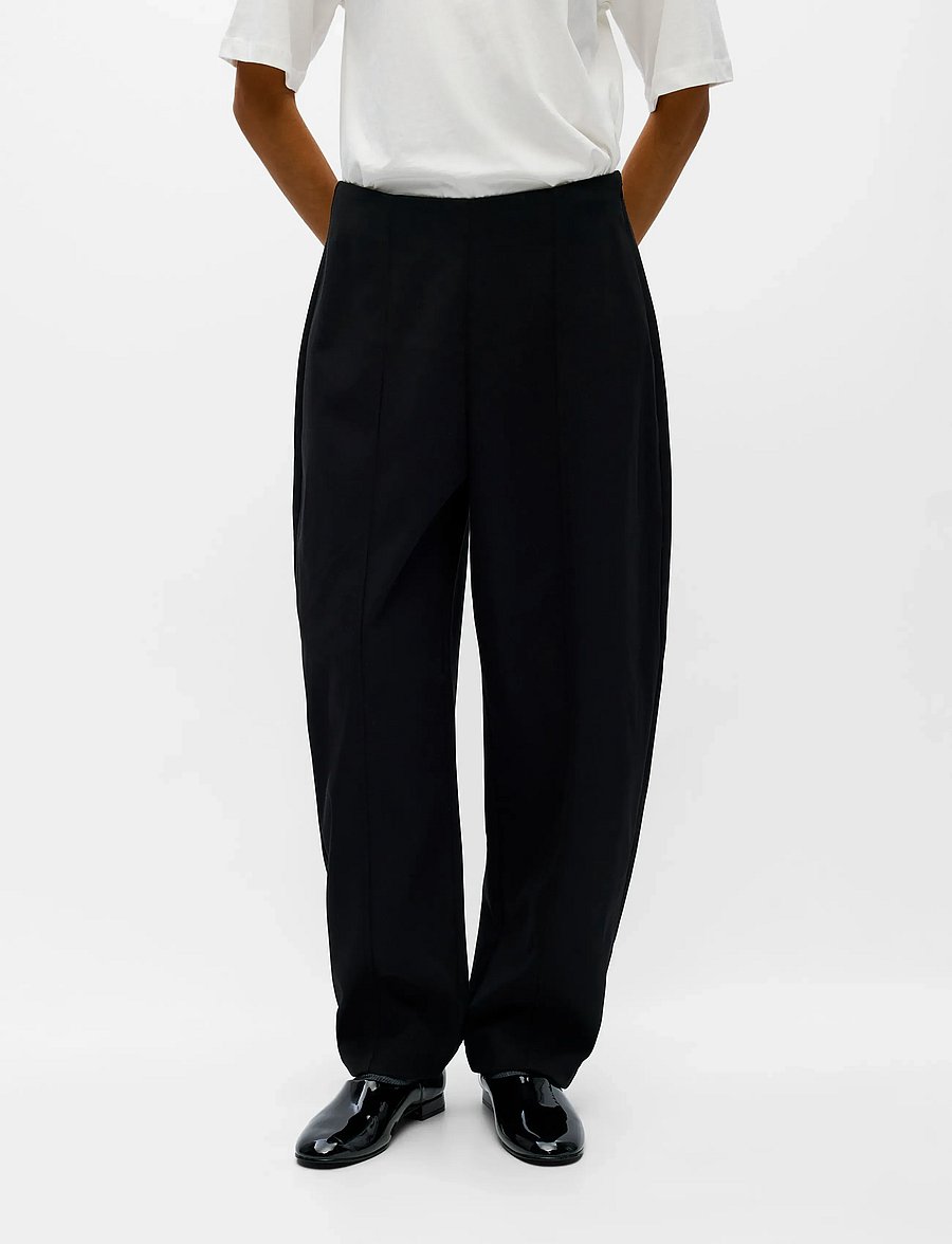 Object - OBJLERKE MW BARREL PANT E CI AW 26 - barrel-püksid - black - 0