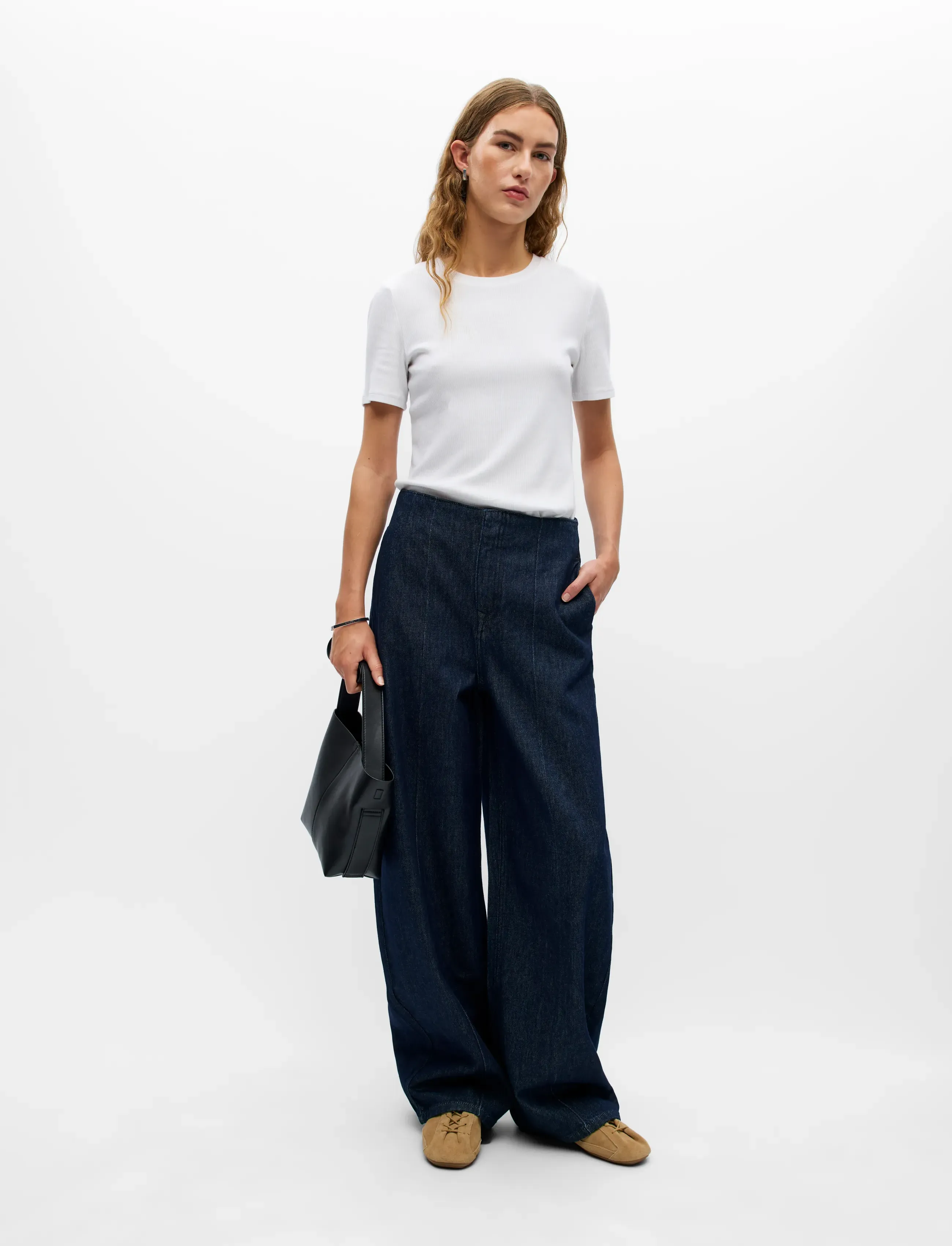 Object OBJCILIA HW WIDE JEANS E CI AW 26 - Festival-Outfits - DARK BLUE DENIM / navy