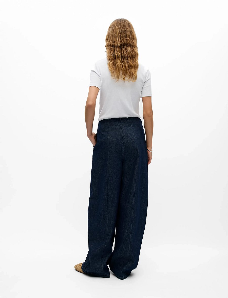 Object - OBJCILIA HW WIDE JEANS E CI AW 26 - wide leg jeans - dark blue denim - 3