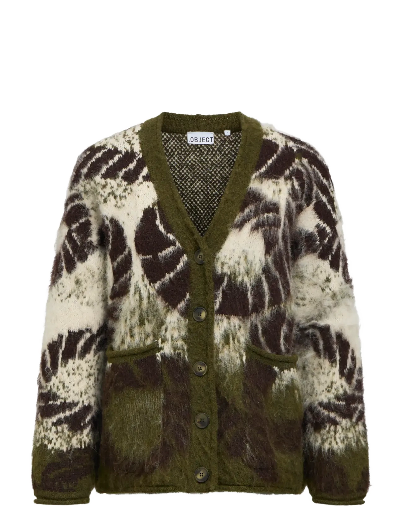 Object OBJRABIA LS OZ KNIT CARDIGAN E CI AW 26 - Strickmode - MARTINI OLIVE / khaki/green